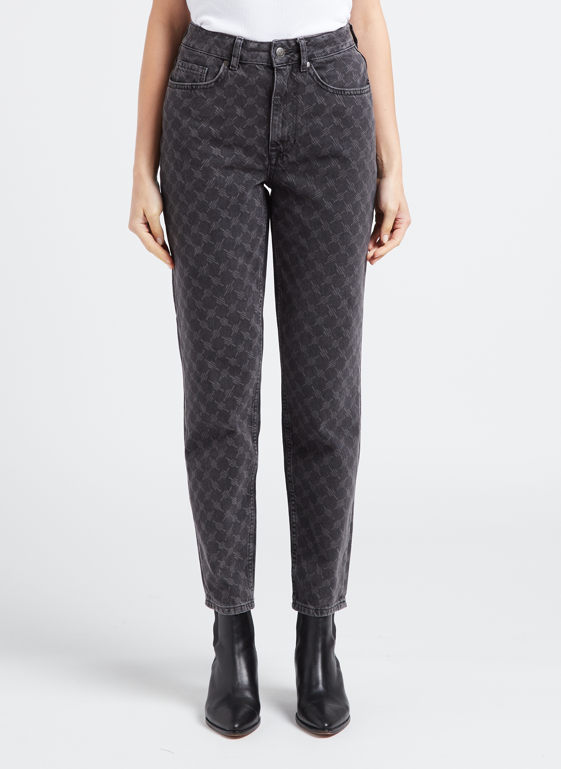 Cotton-blend straight-leg jeans OBJECT Black