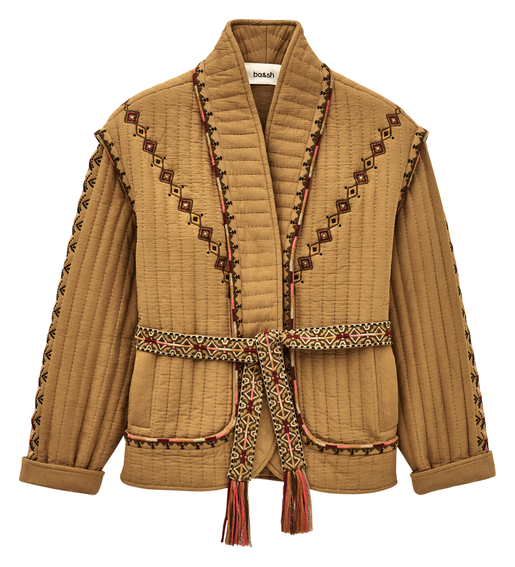 Veste col châle en coton BA&SH Marron