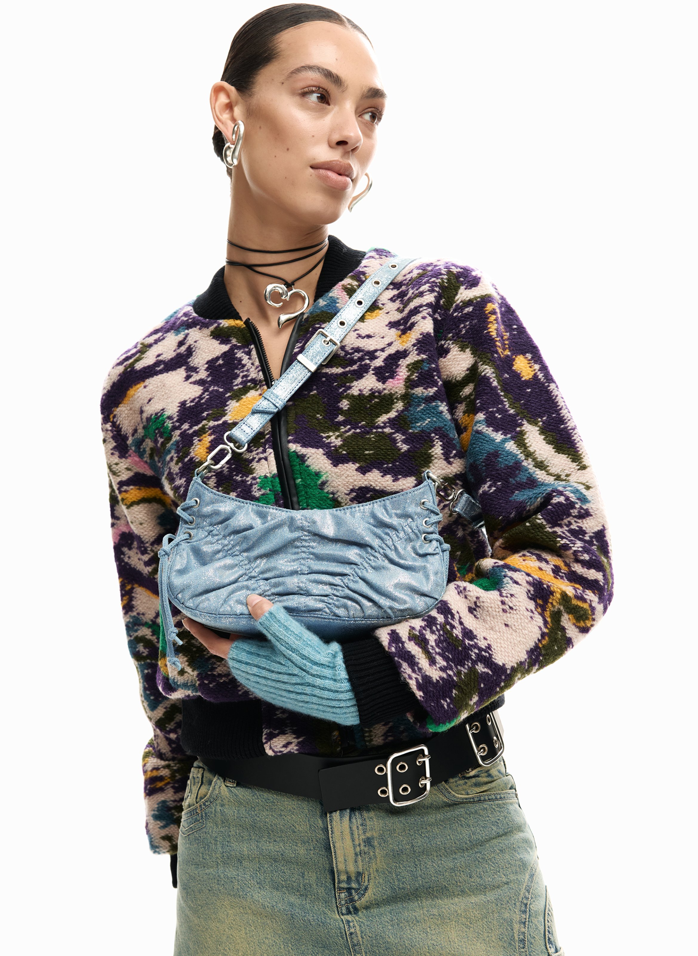 Sac à main en jean DESIGUAL Blauw