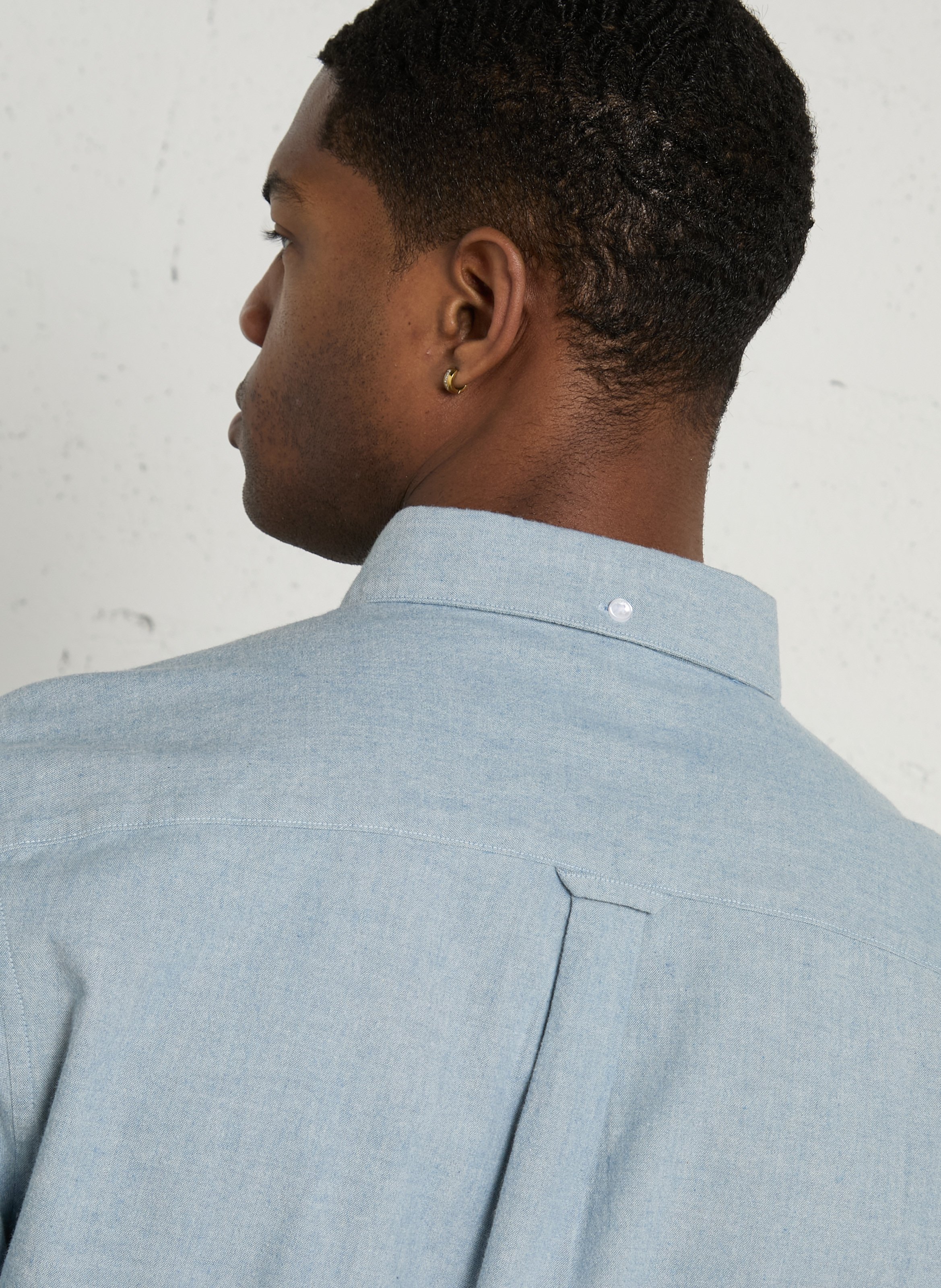 Chemise regular-fit col américain en coton bio FARAH Bleu