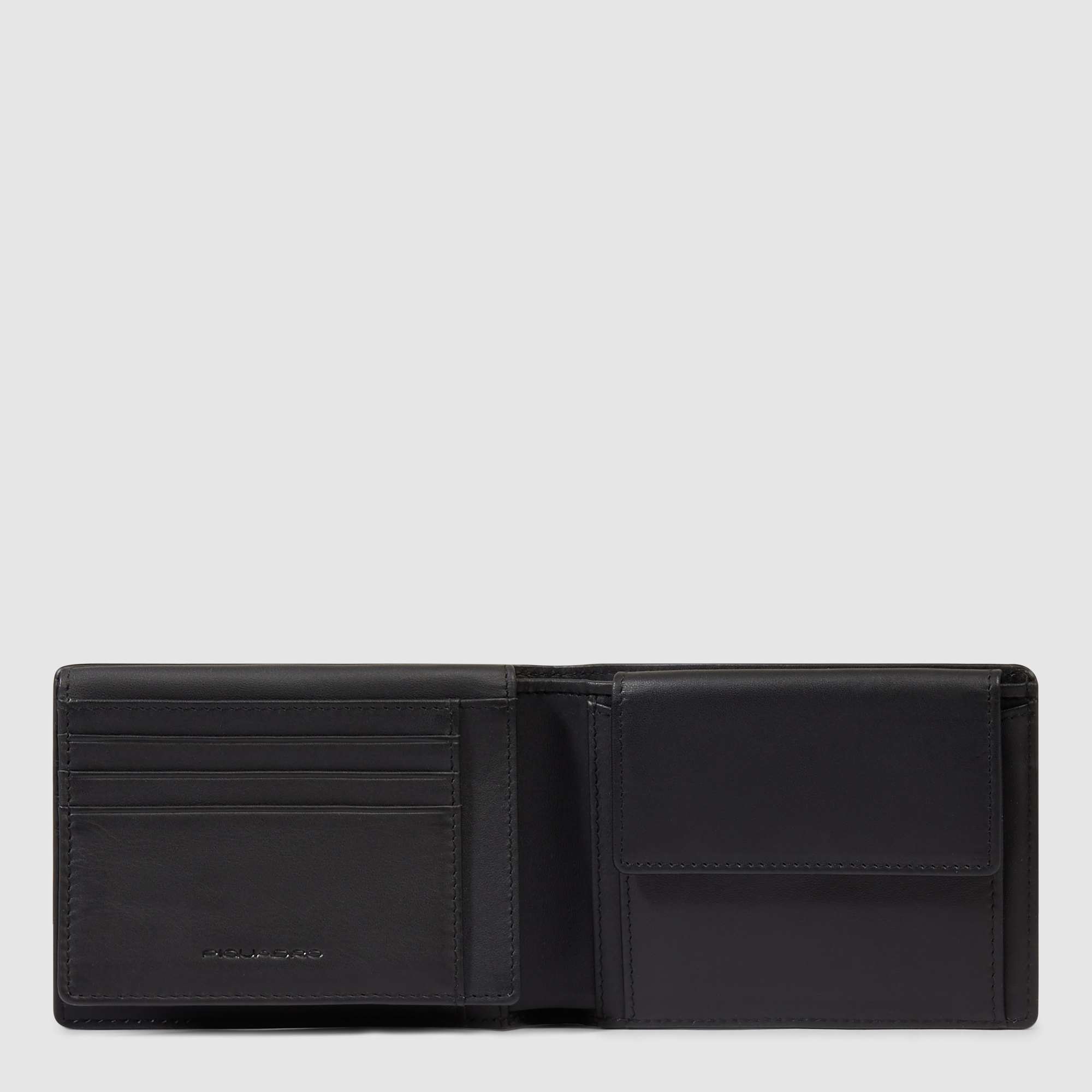 Men's wallet with ID card holder flap PIQUADRO Black