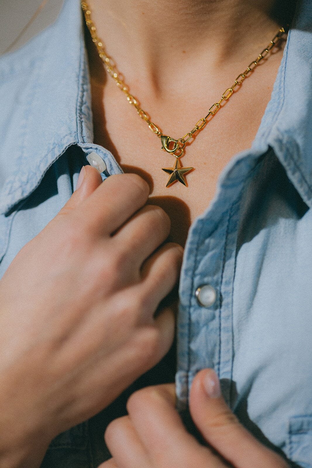 Maxi gold-plated star necklace MONSIEUR SIMONE Silver