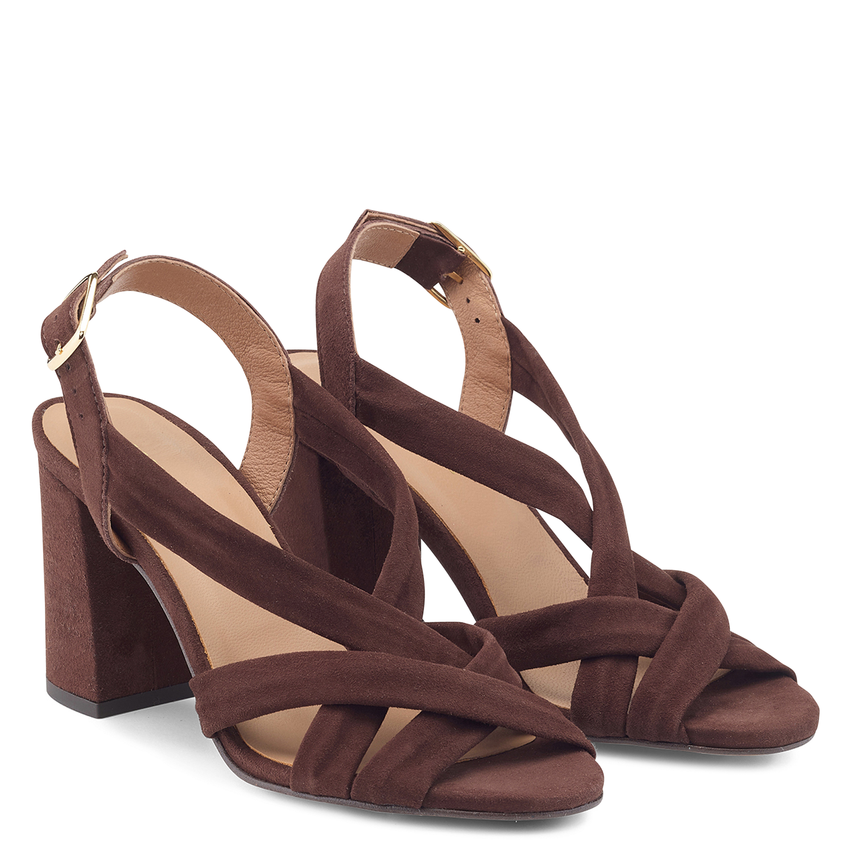 Flat leather mules COSMOPARIS Brown