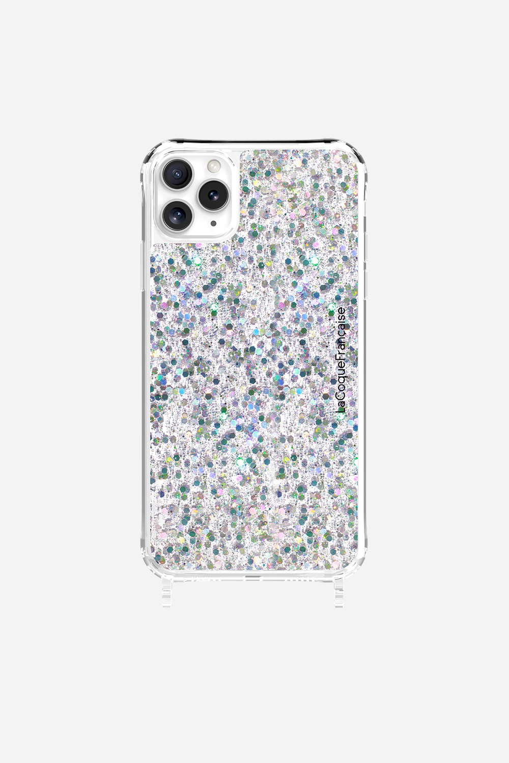 Coque de téléphone avec anneaux paillettes holographiques pour iphone 11 pro max LA COQUE FRANCAISE Argent