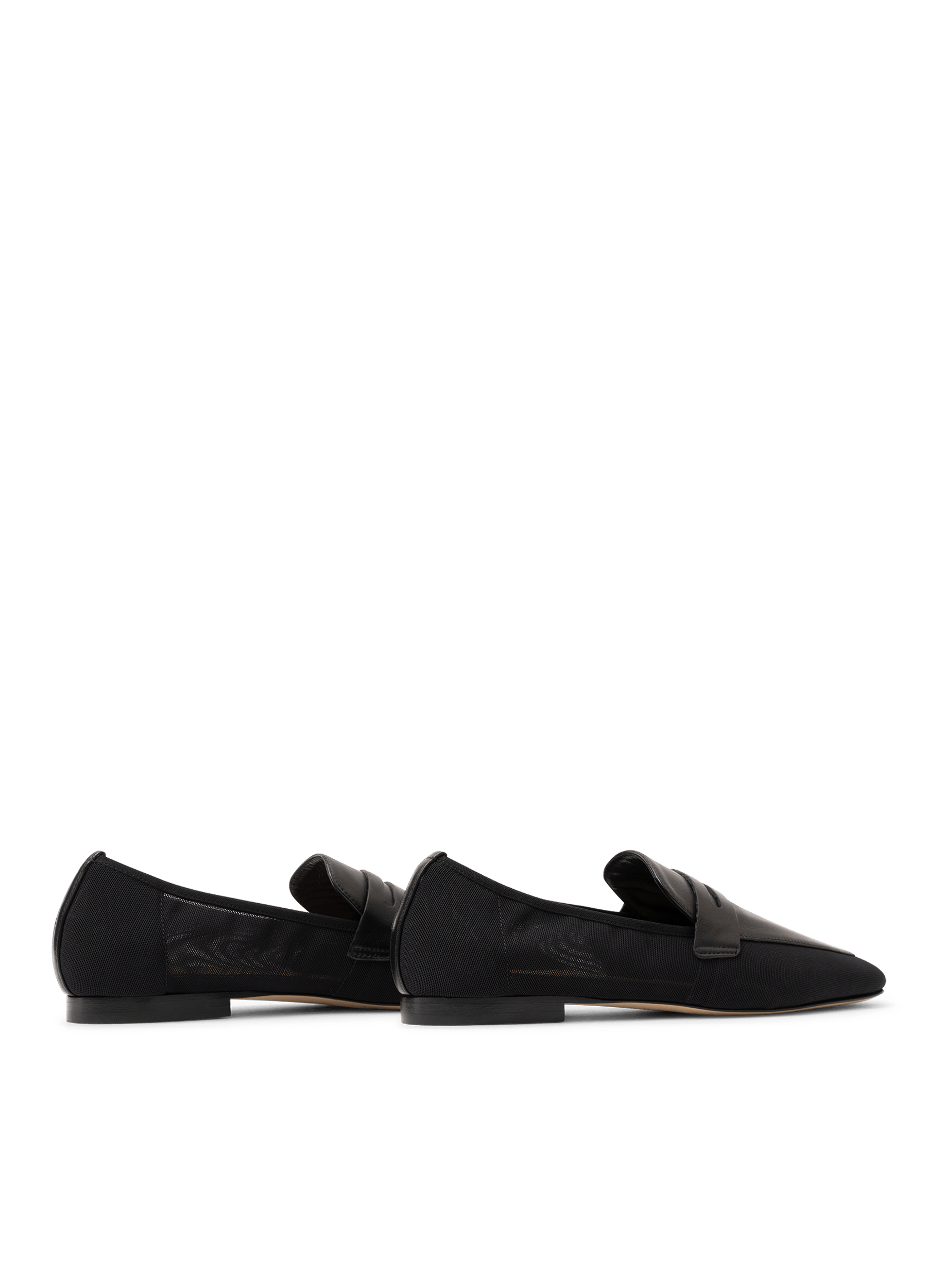 Black mesh and nappa leather moccasins PARALLELE PARIS Black