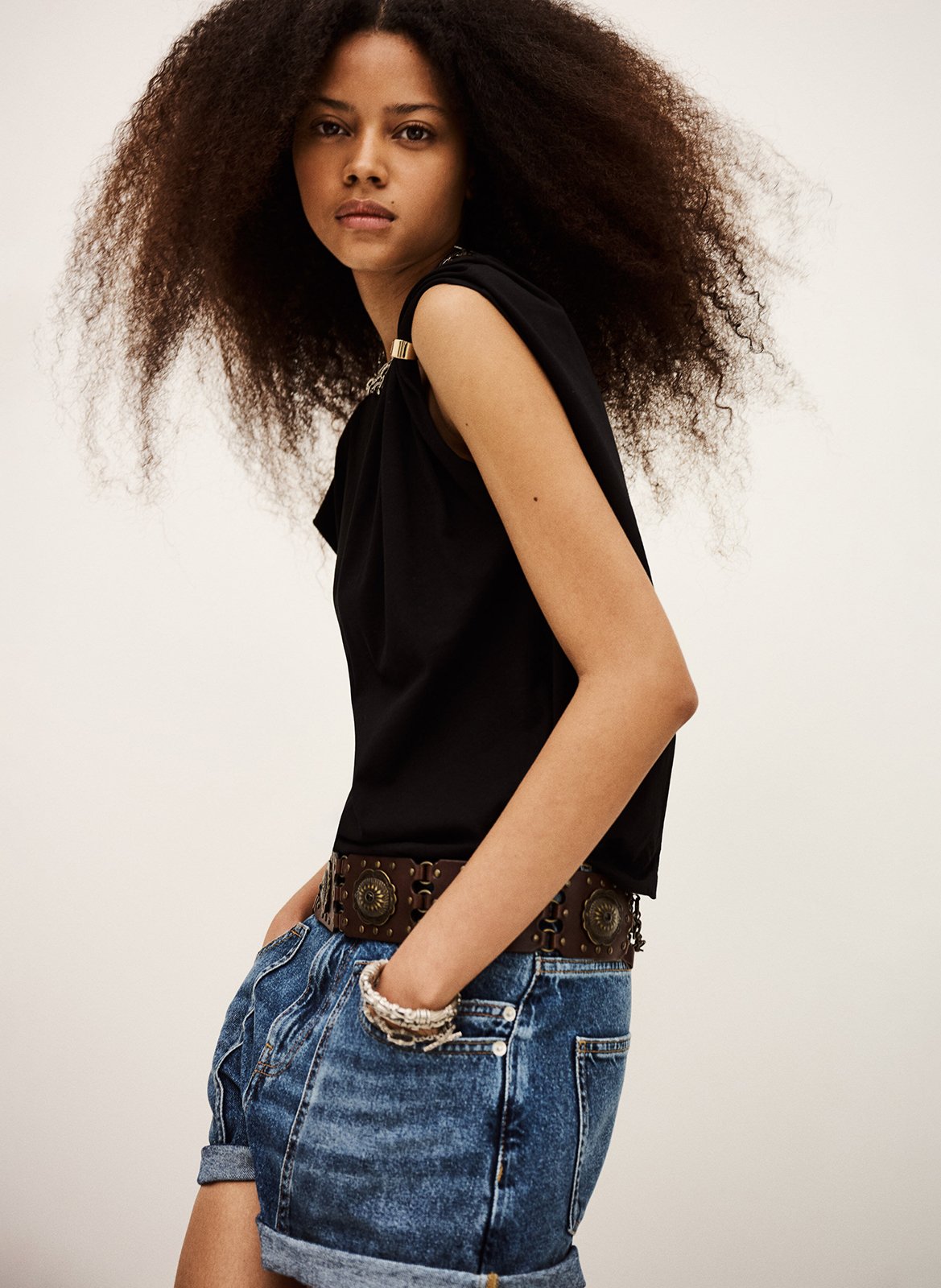 Effen top met lange mouwen en ronde hals BA&SH Zwart