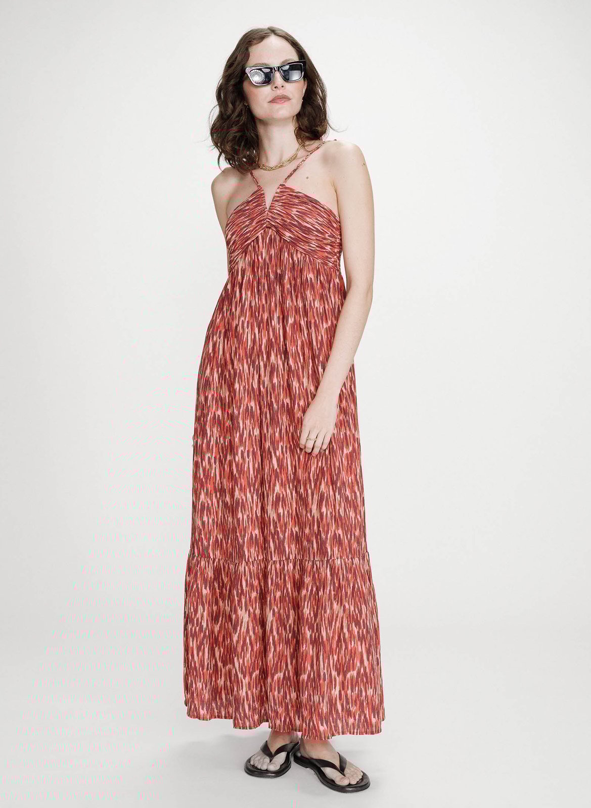 Ausgestelltes Maxikleid mit Print GRACE ET MILA Rot