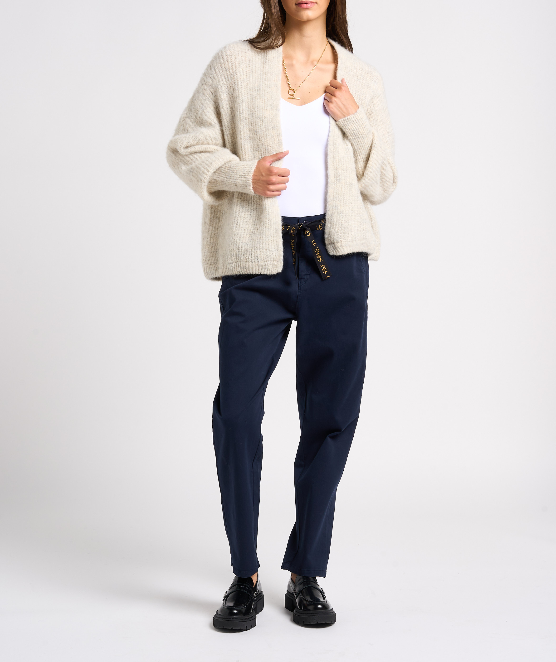 Open vest | wolblend met alpaca AMERICAN VINTAGE Beige