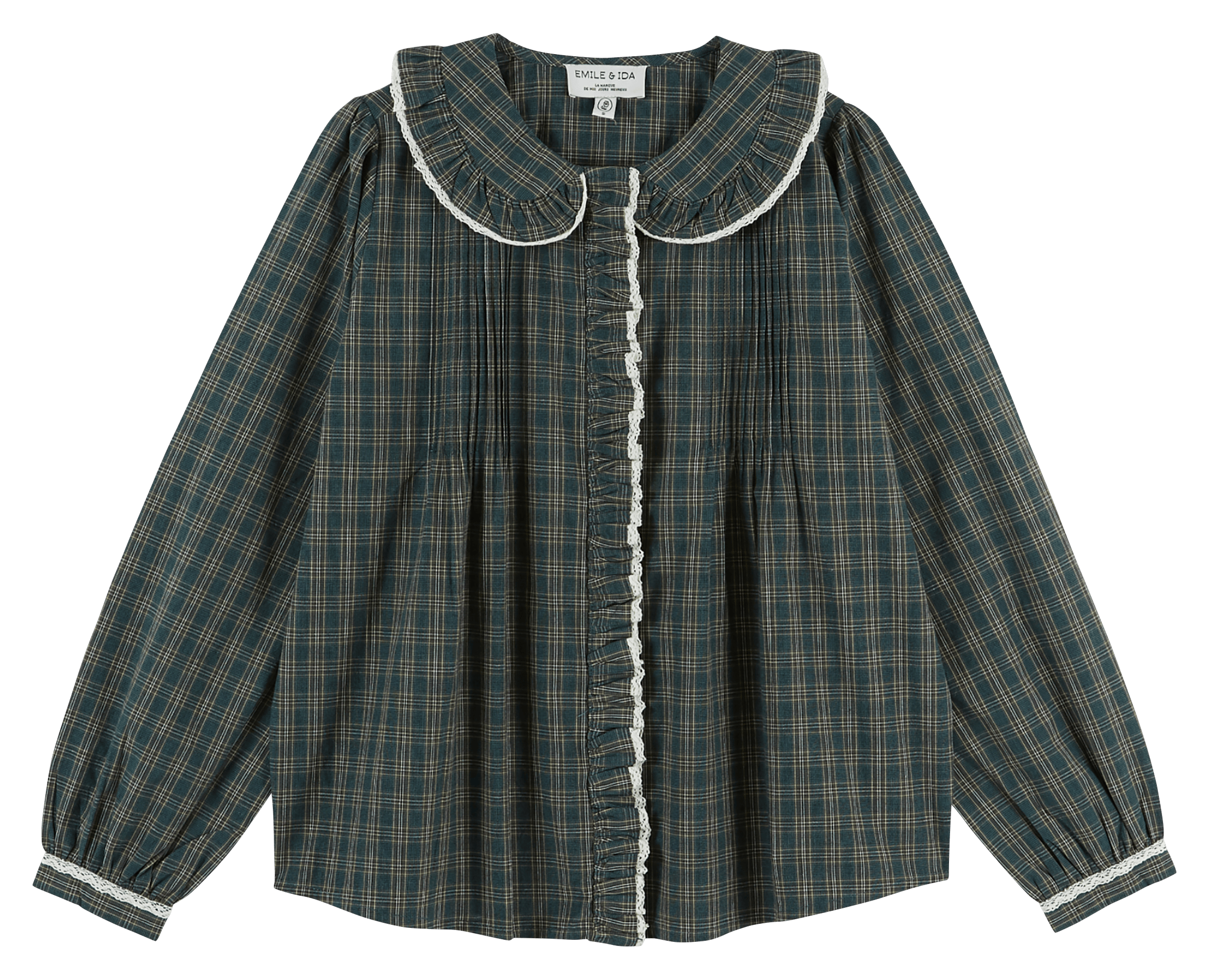 Blouse col claudine en coton EMILE ET IDA Vert