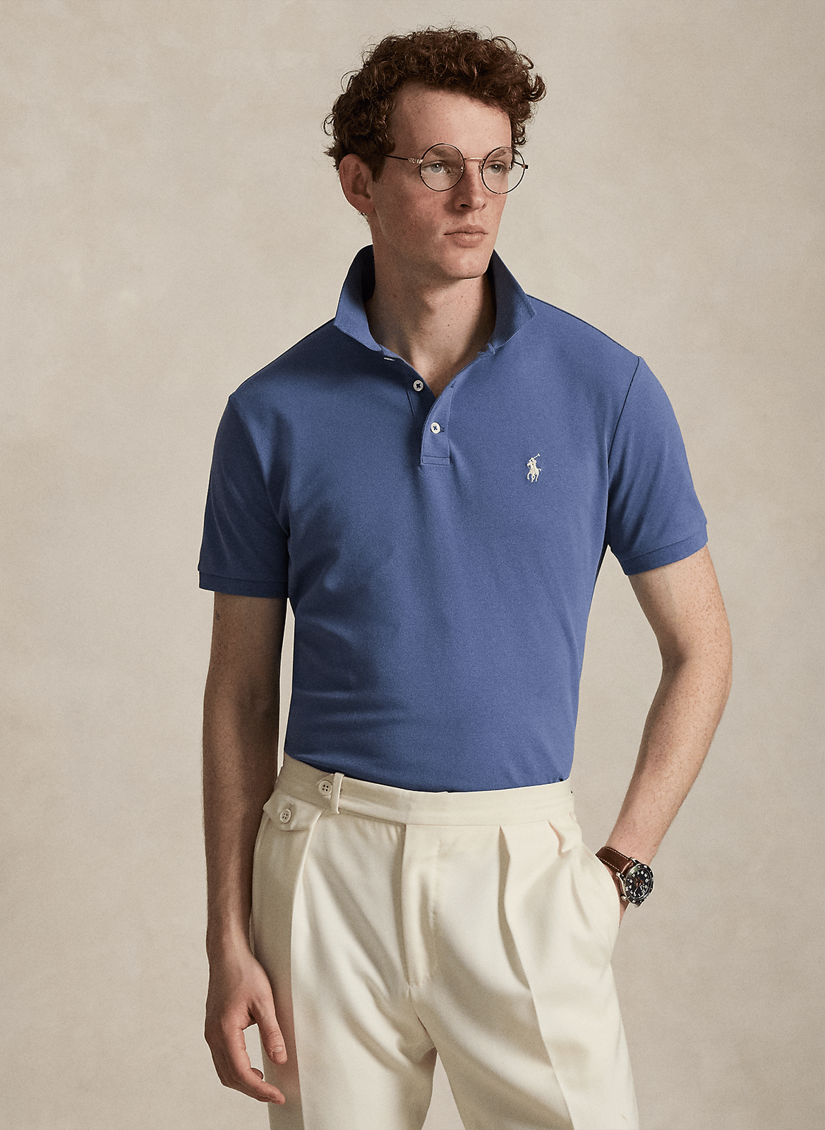 Short-sleeved plain polo with logo embroidery POLO RALPH LAUREN