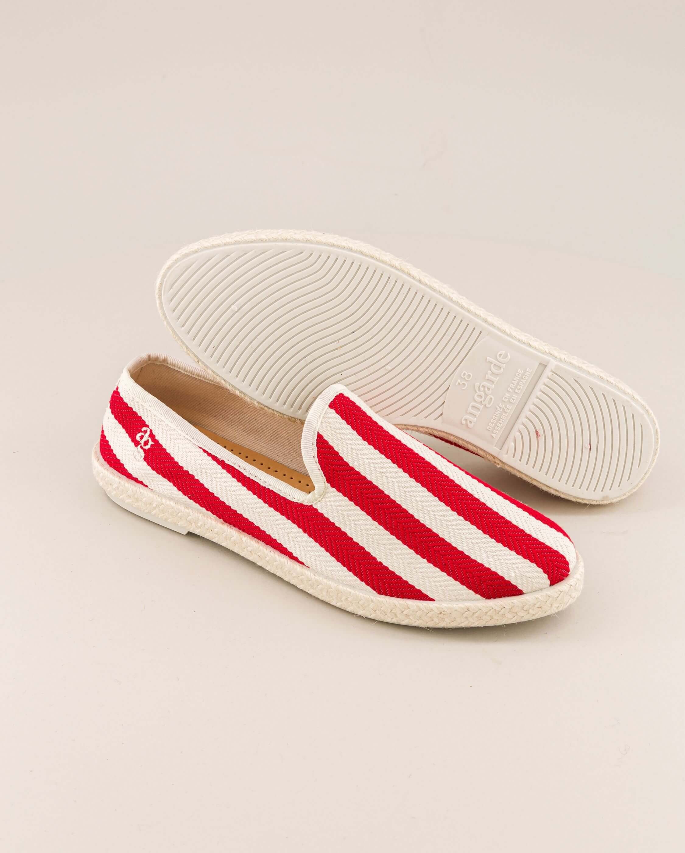 Men's espadrilles CENITZ, red stripes ANGARDE Stripes