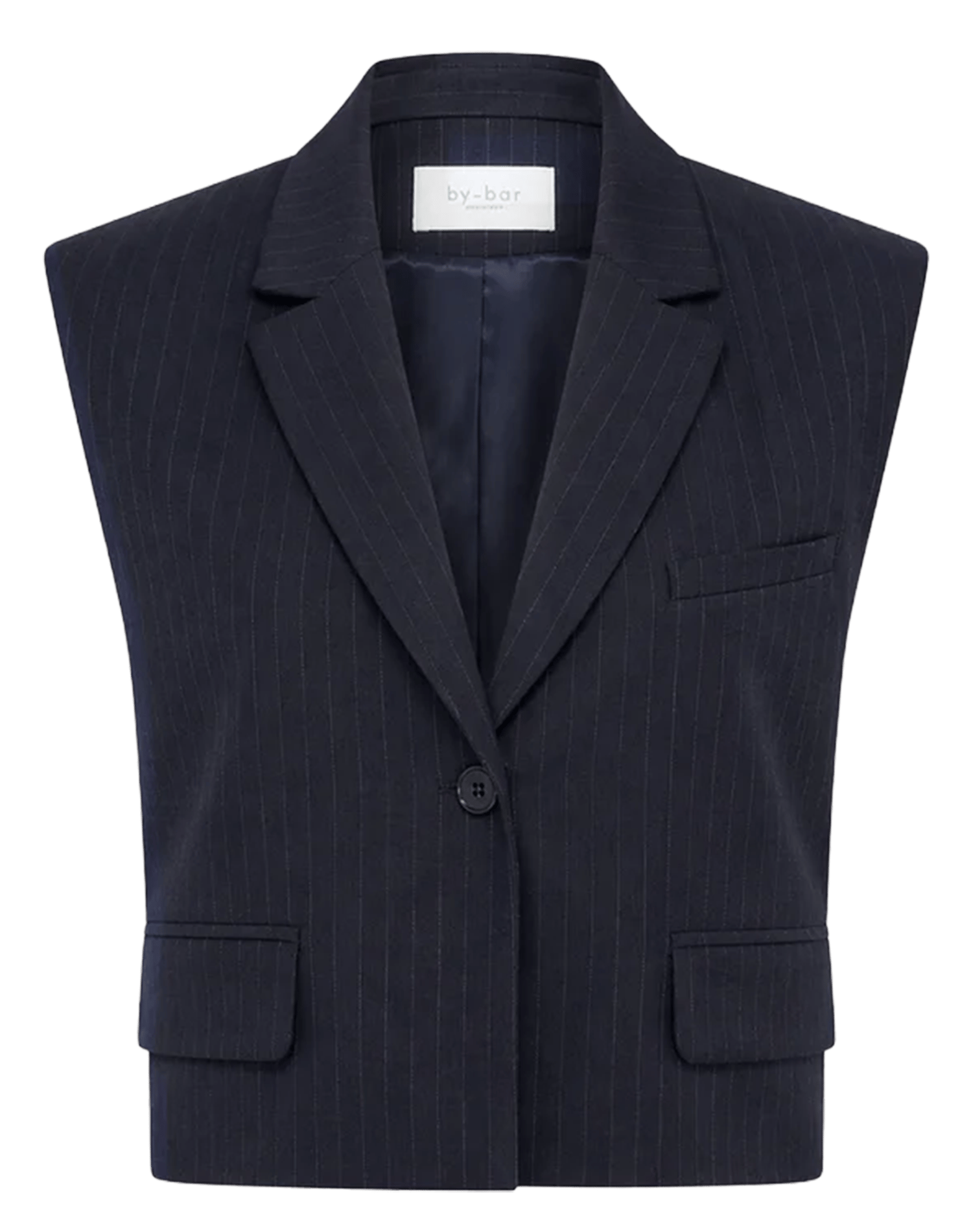 Mouwloos blazervest met kraag BY BAR Blauw