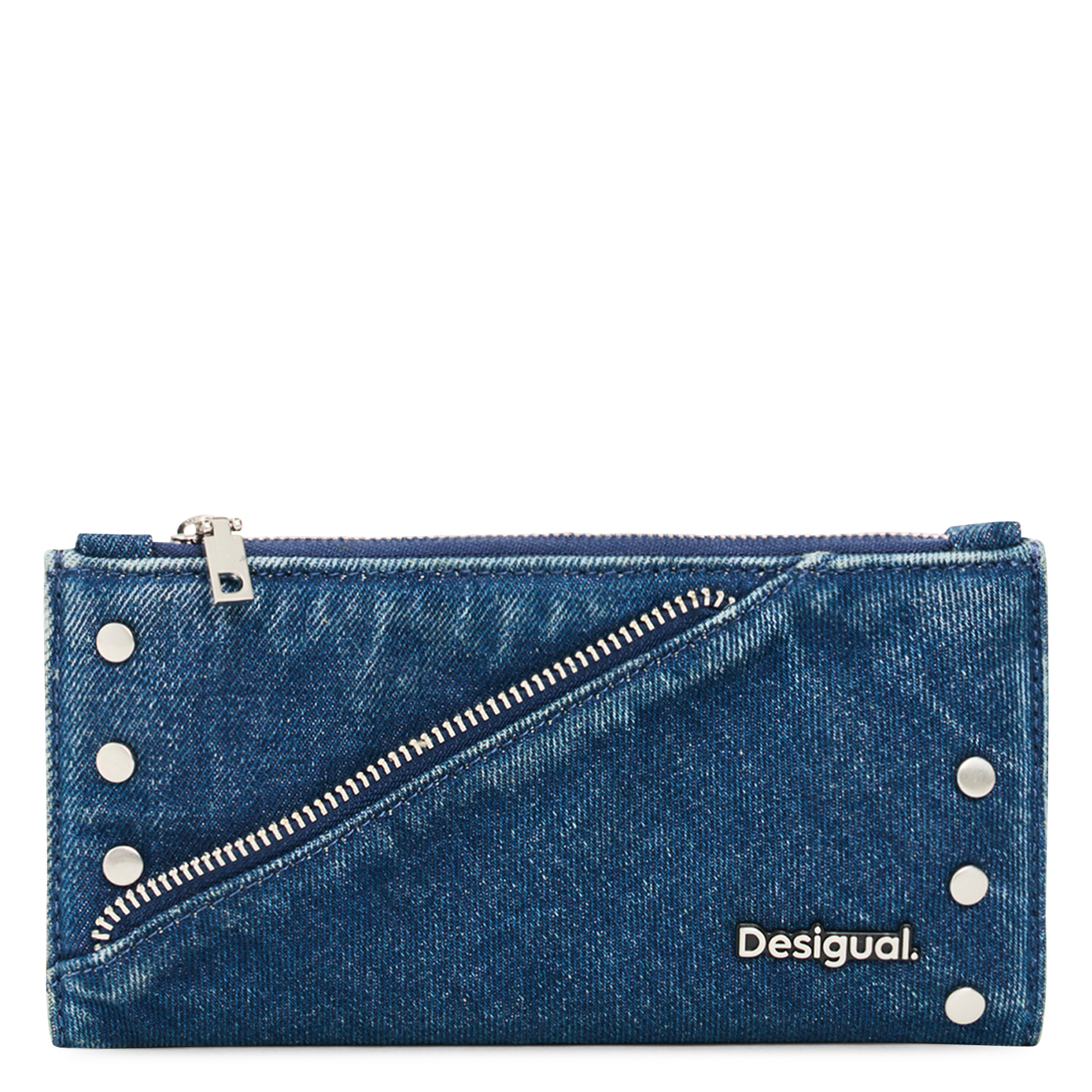 Portefeuille en denim de coton DESIGUAL Bleu