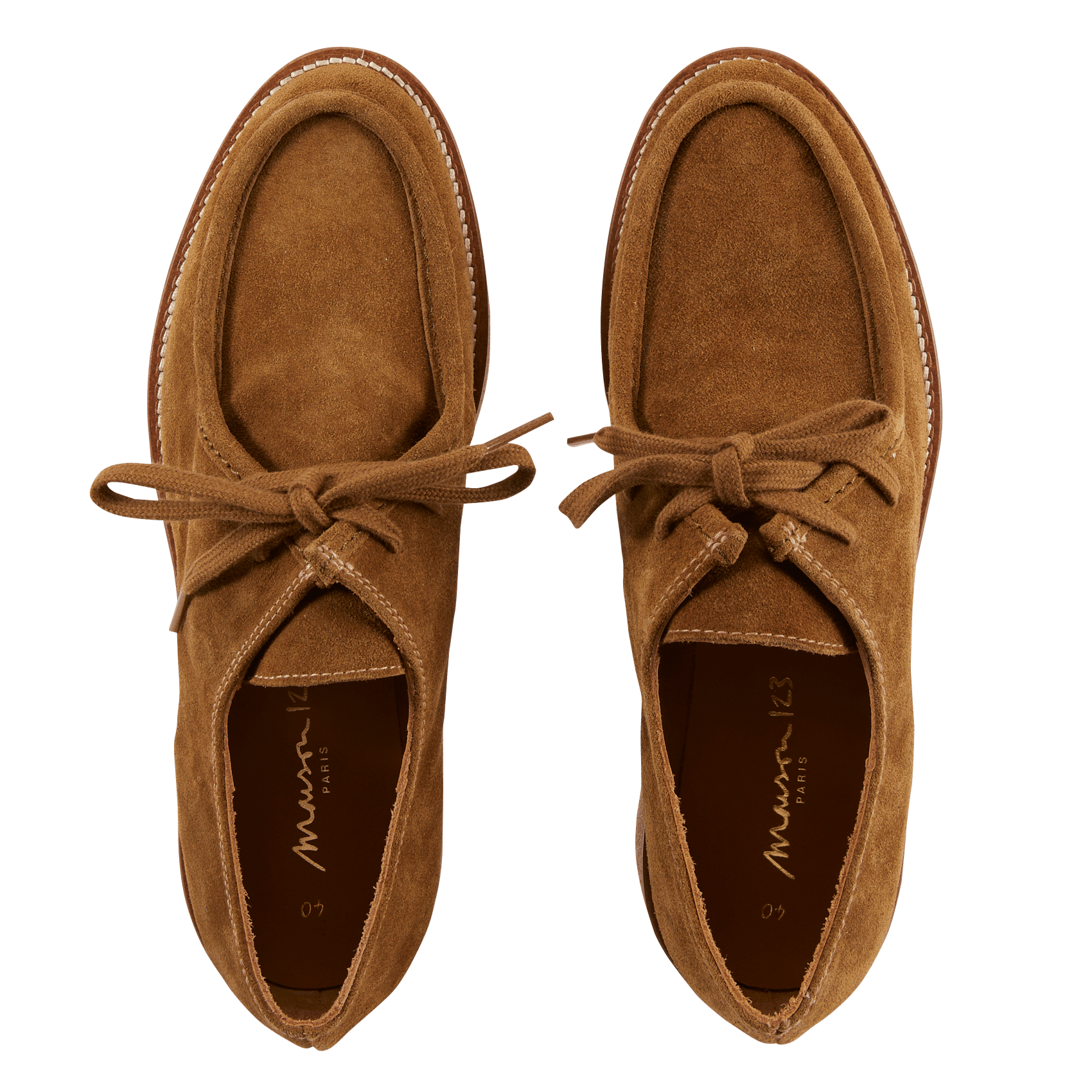 Leather Derby shoes MAISON 123 Beige