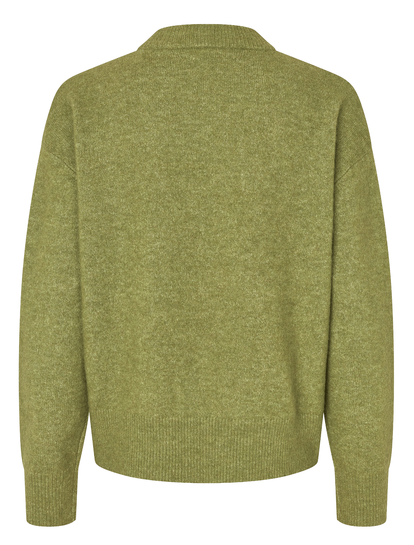 Round-neck wool-blend straight-cut sweater SAMSOE SAMSOE Green