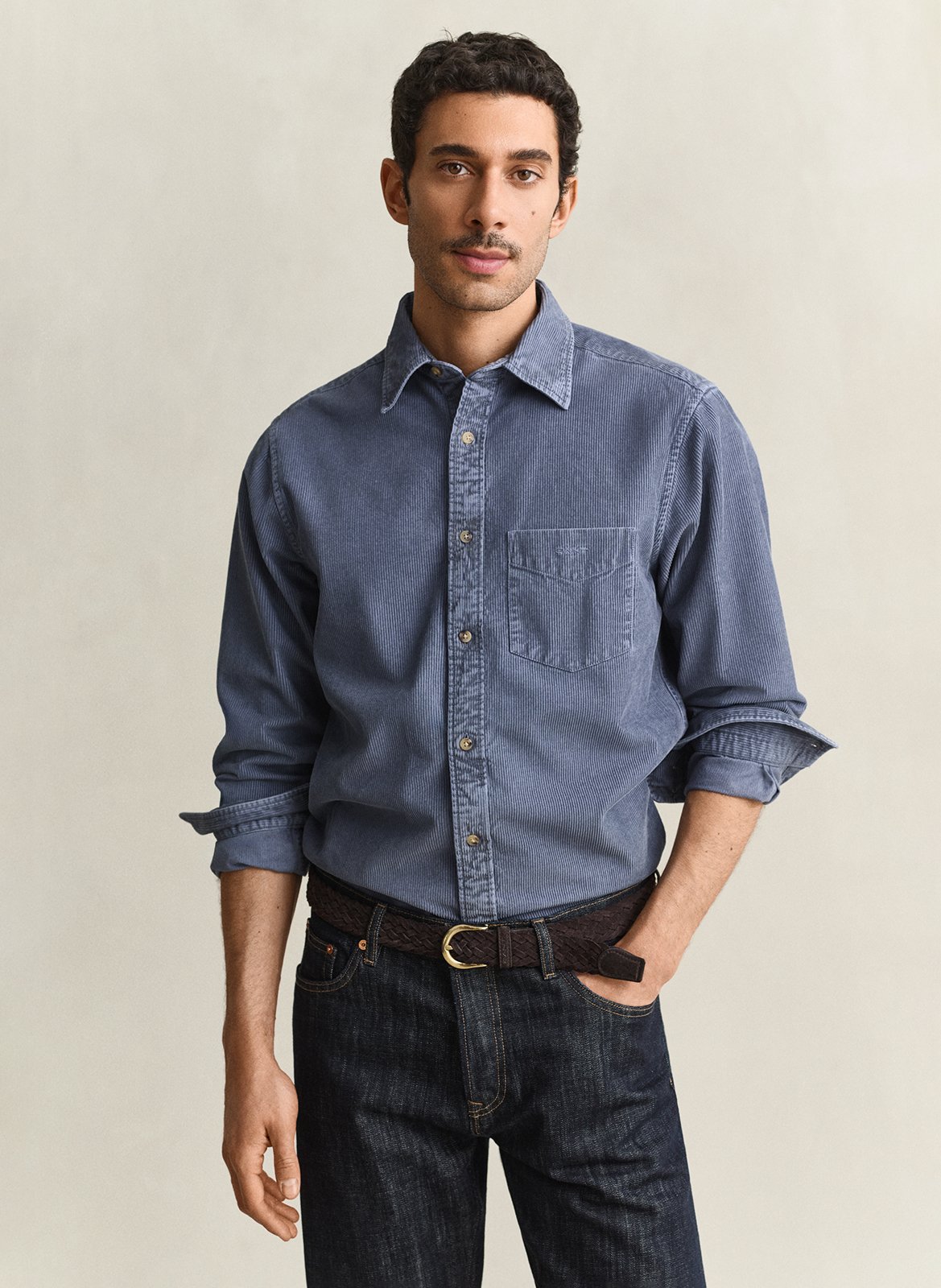 Bluse aus Bio-Baumwolle mit klassischem Kragen GANT Blau
