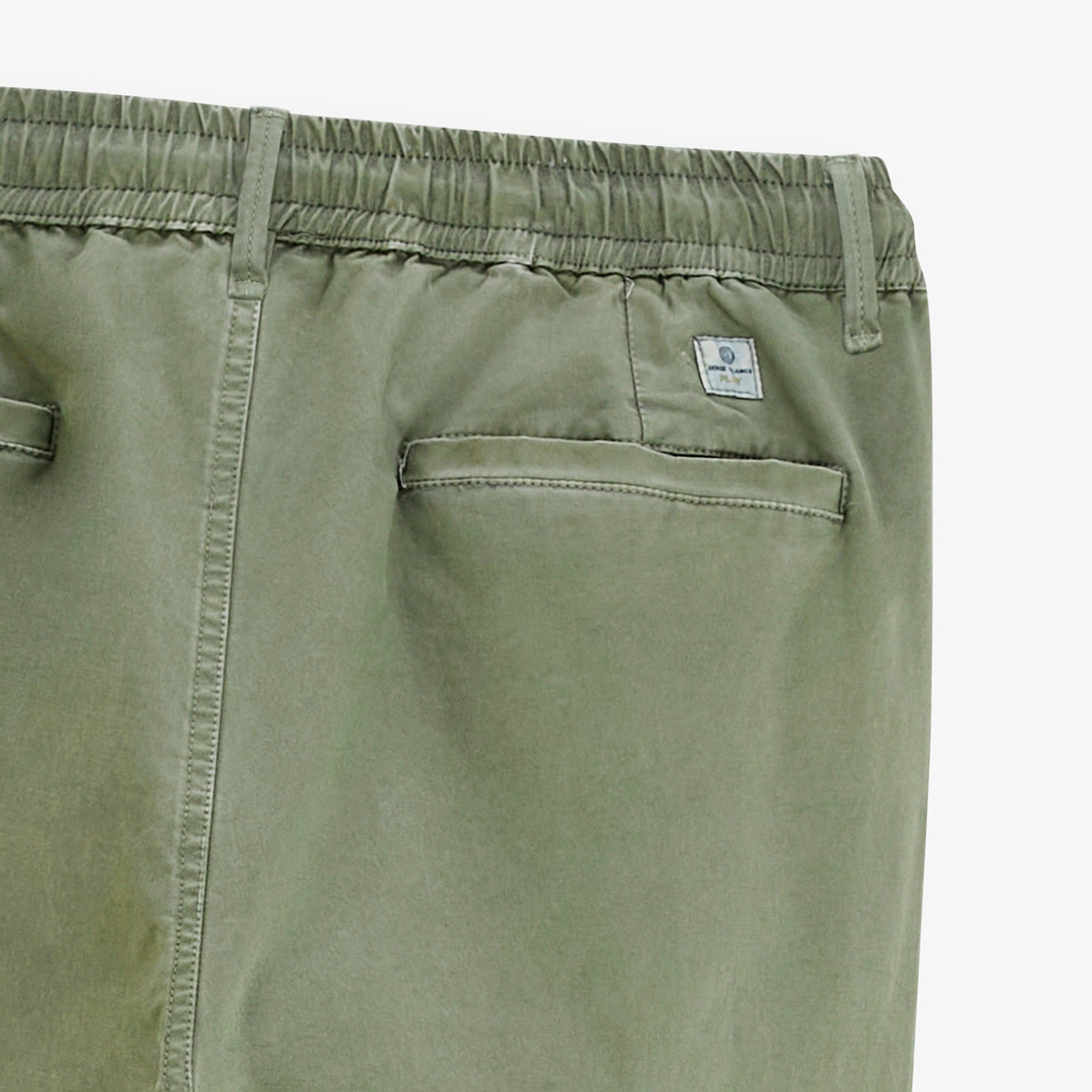 Pants 558 in military green stretch cotton with elasticated waist sbplay SERGE BLANCO Grey