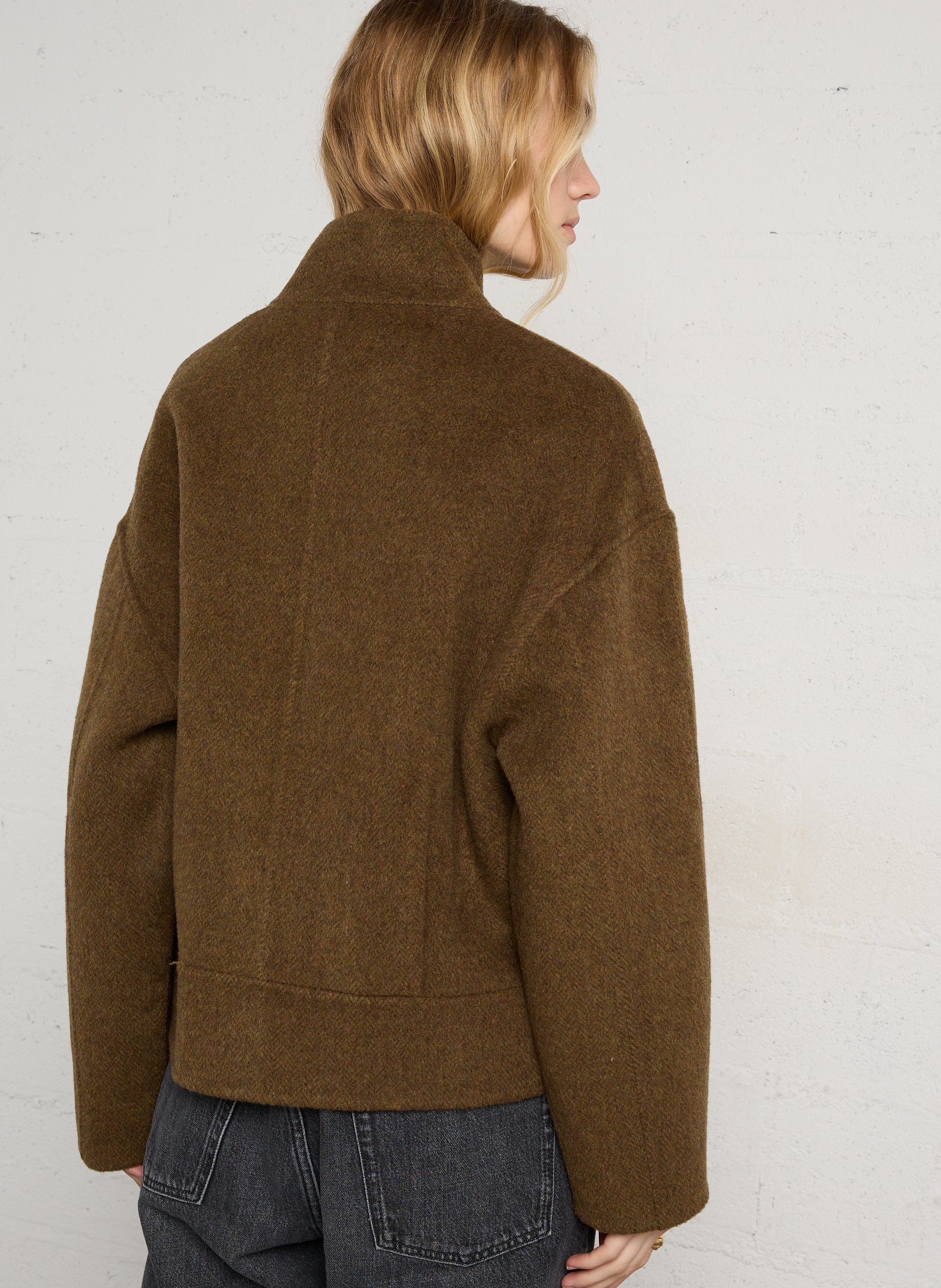 Buttoned jacket in a wool blend SEE U SOON Khaki