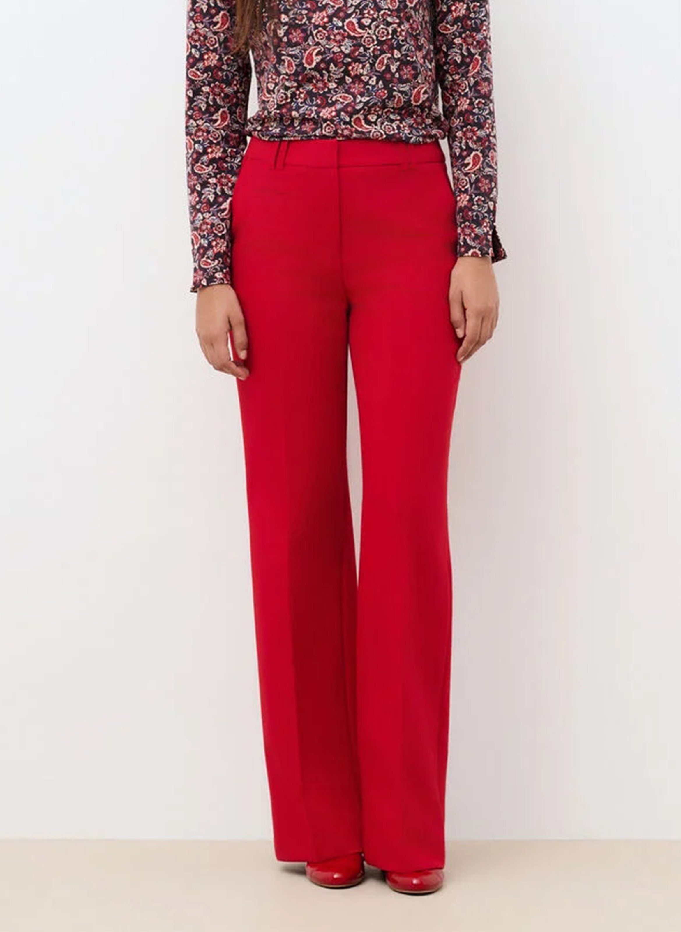 Einfarbige, gerade Hose CAROLL Rot