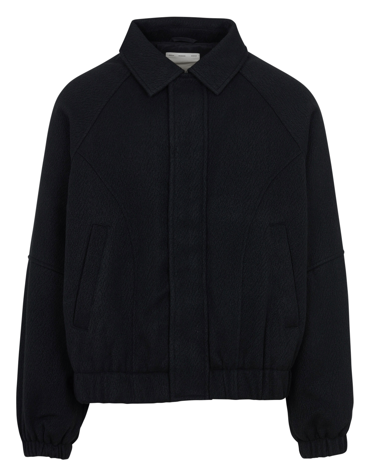 Straight Notch-Lapel Jacket SOLID Black
