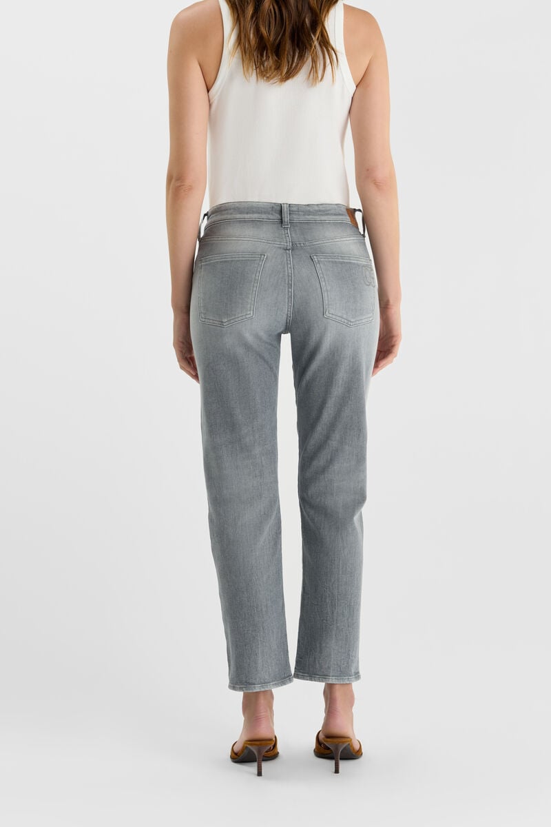 High-waisted straight-leg zip jeans LE TEMPS DES CERISES Grey