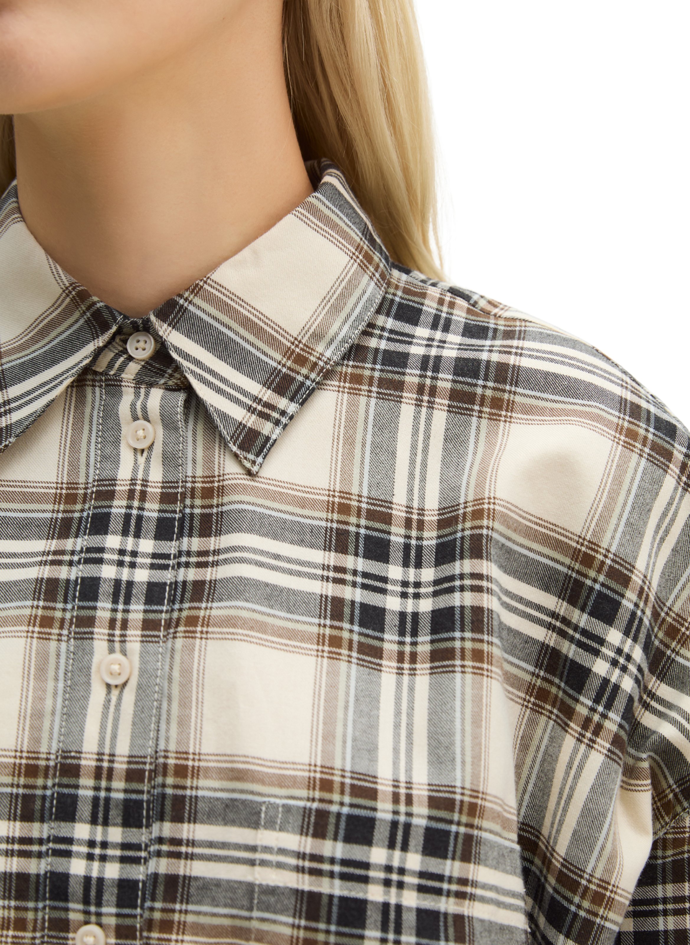 Straight checked cotton shirt MARC O'POLO White