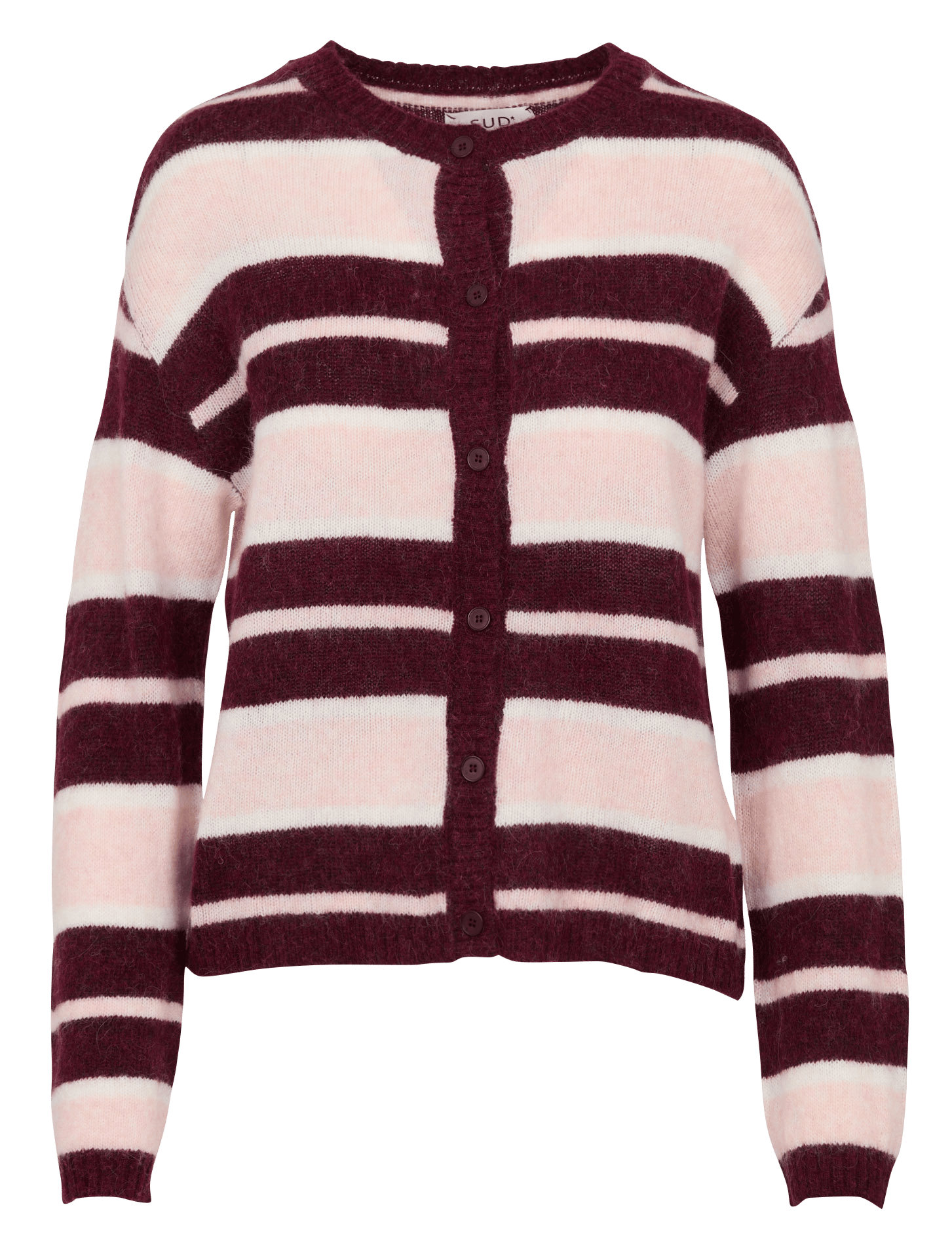 Striped crew-neck cardigan SUD EXPRESS Red