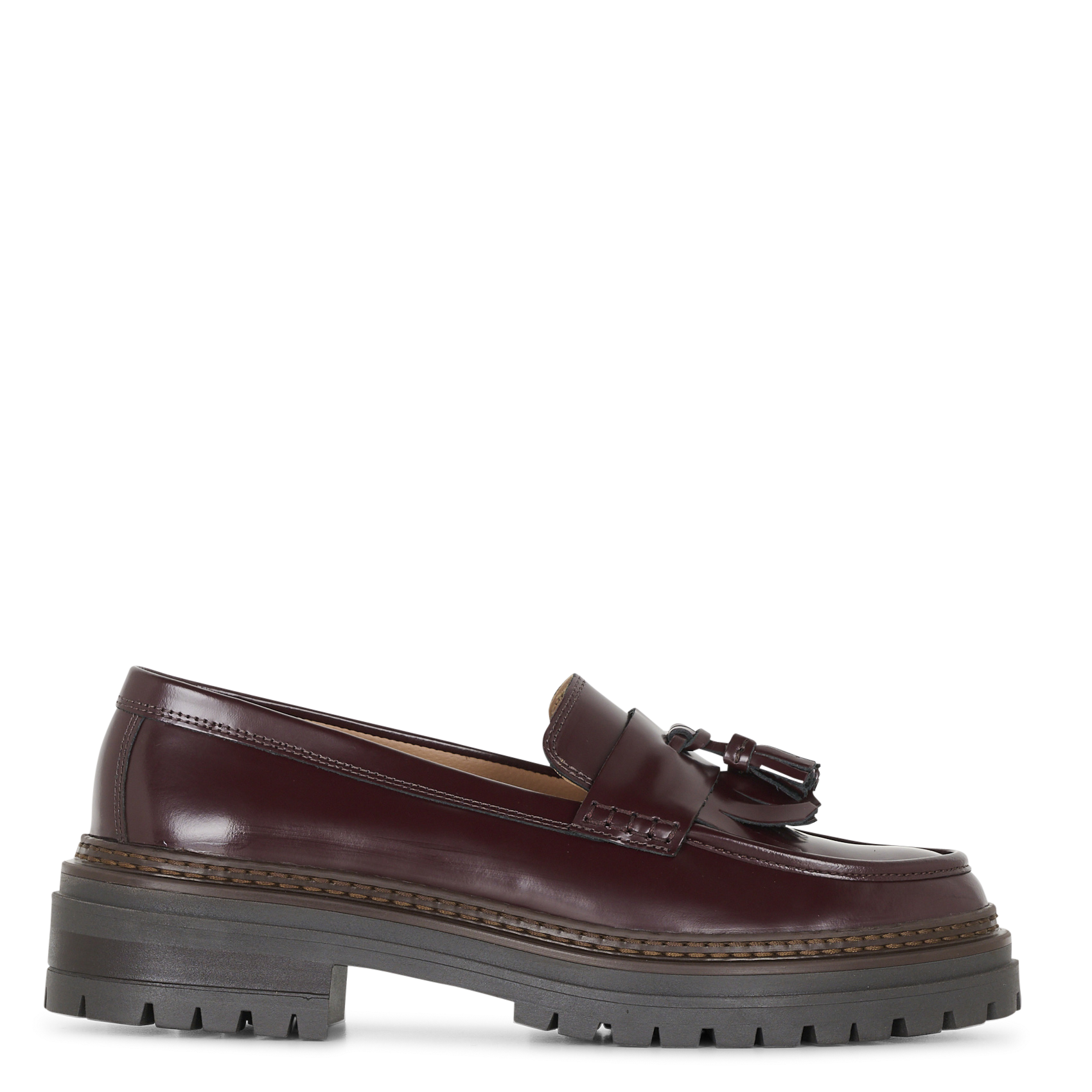 Leather loafers BOBBIES Plums