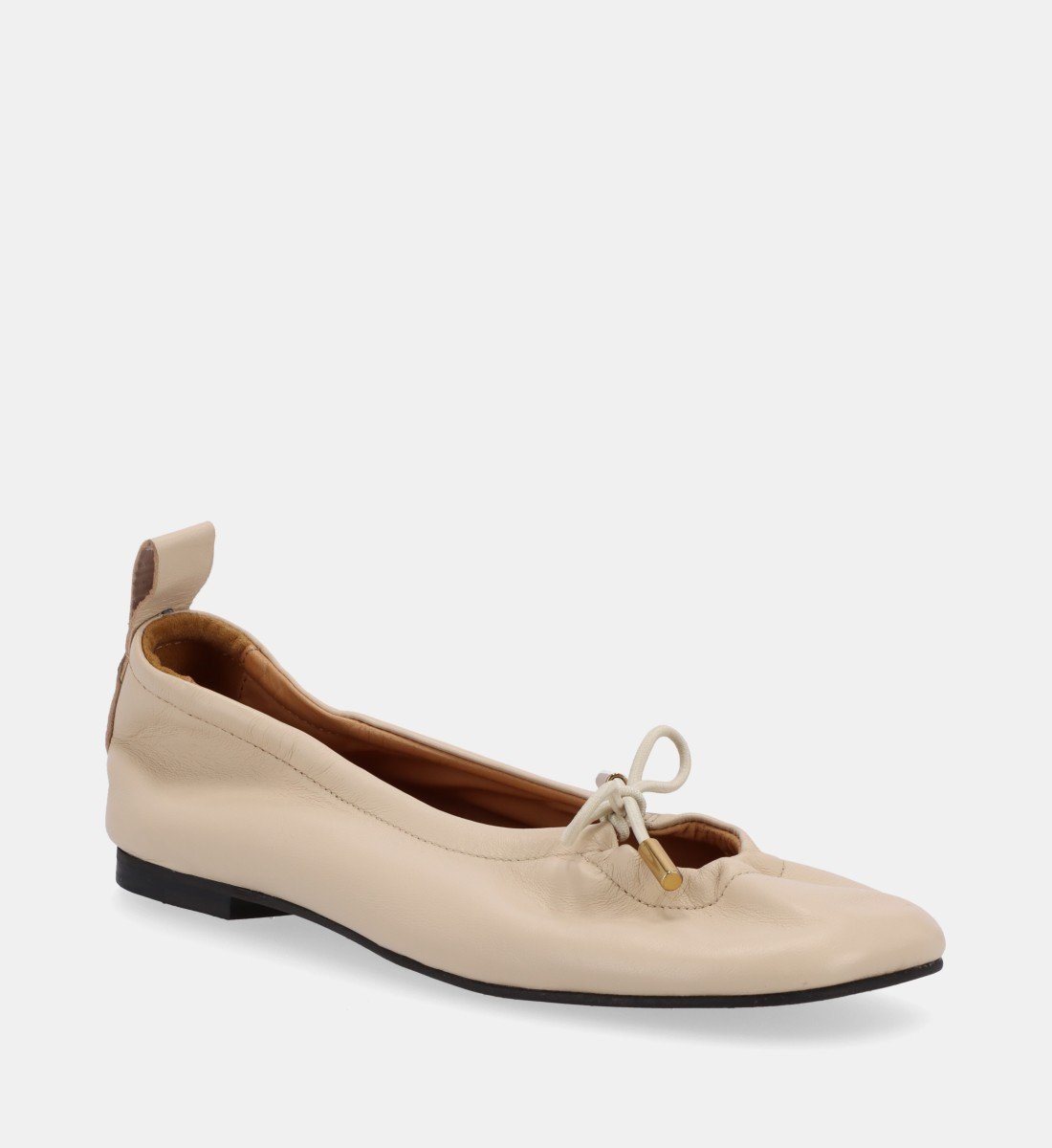Elasticated leather ballerinas ALOHAS Beige