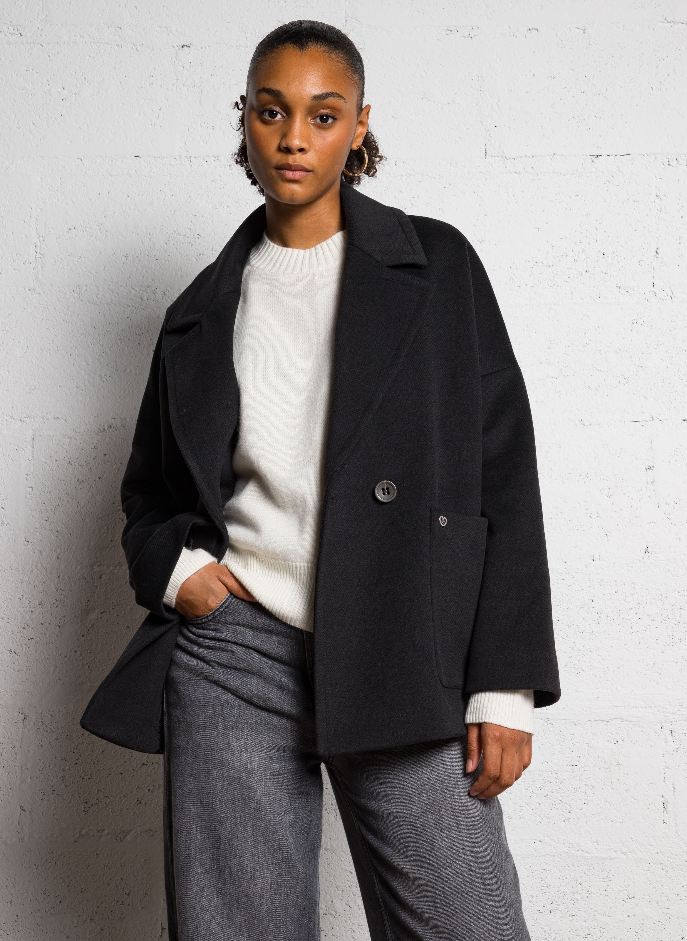 Oversized Tailored Coat Nero Please Women K493QSPEZI 1900 NERO Place des Tendances