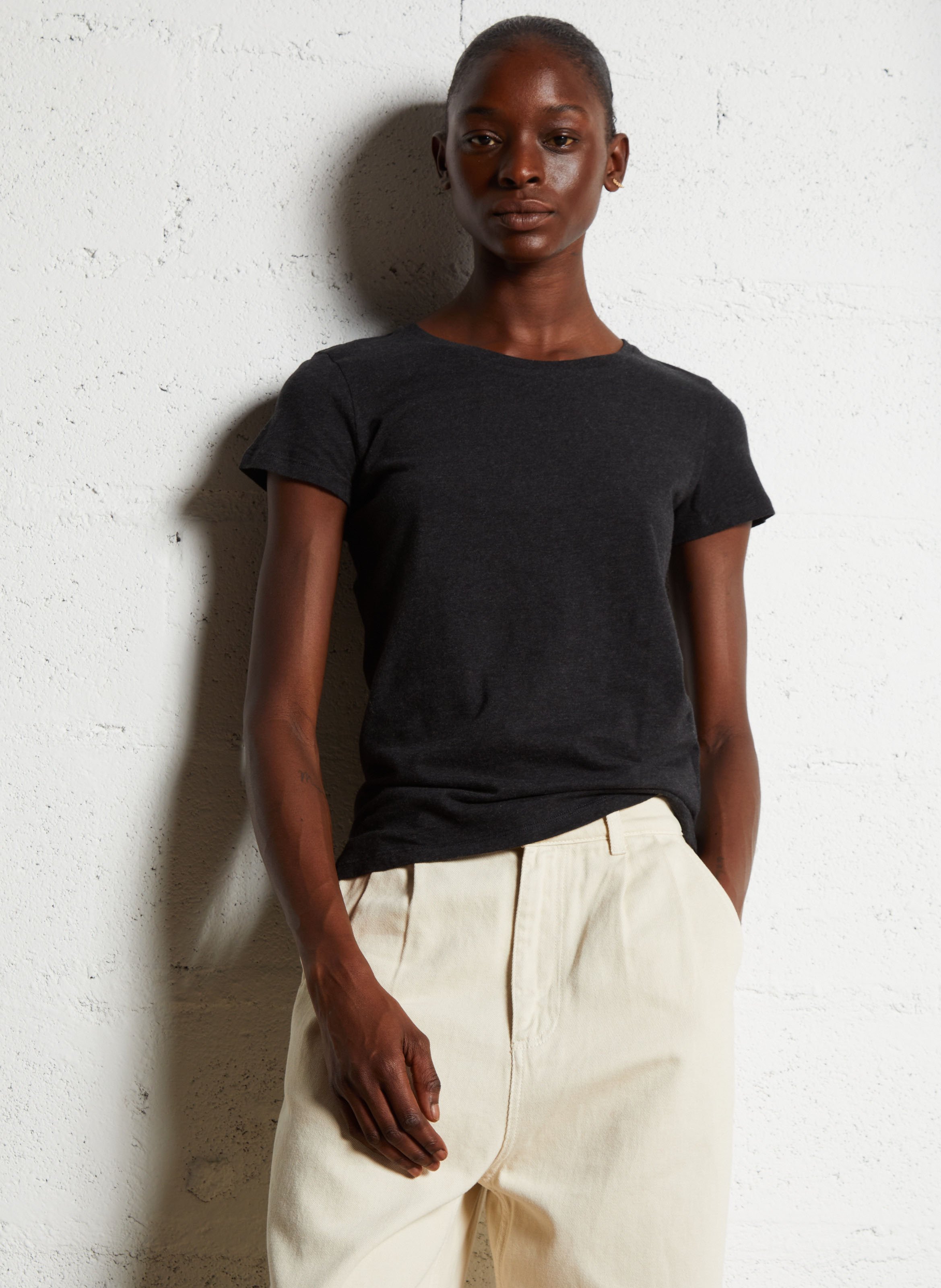 Tee-shirt col rond en coton MAJESTIC FILATURES