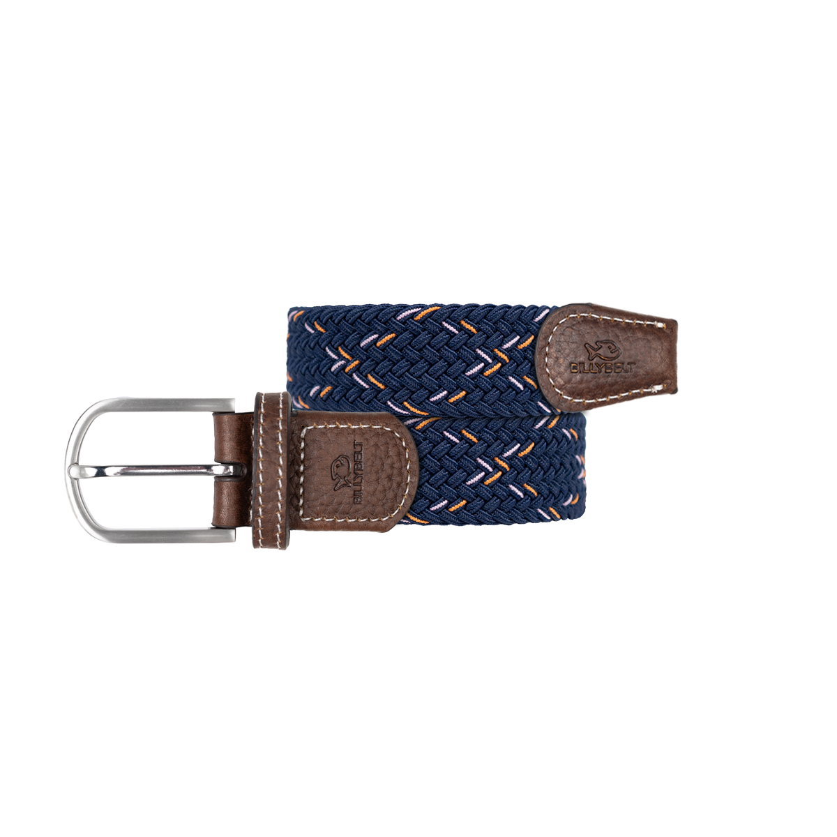 Multicolored braided elastic belt BILLYBELT Blue
