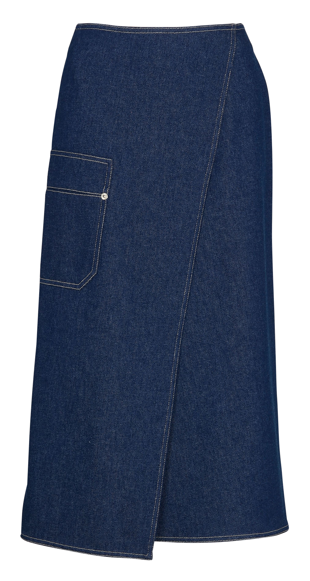Jupe midi denim en coton ROSEANNA Bleu