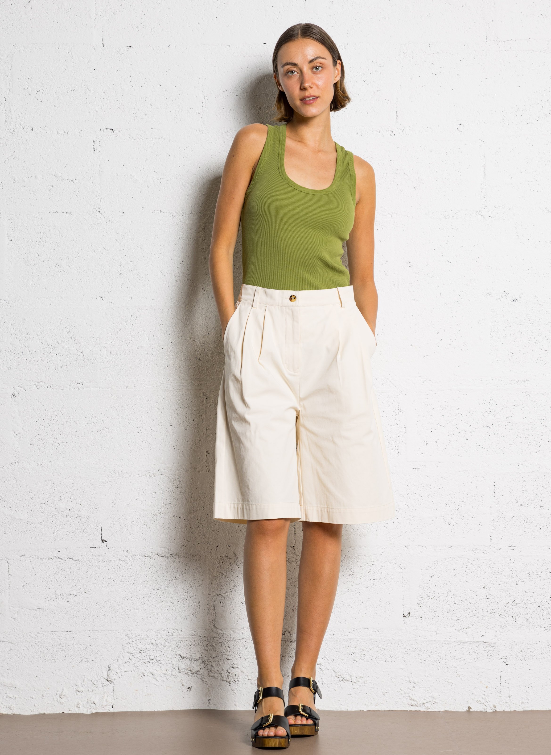 Baumwoll-Tanktop mit Rundhalsausschnitt IKKS Grun