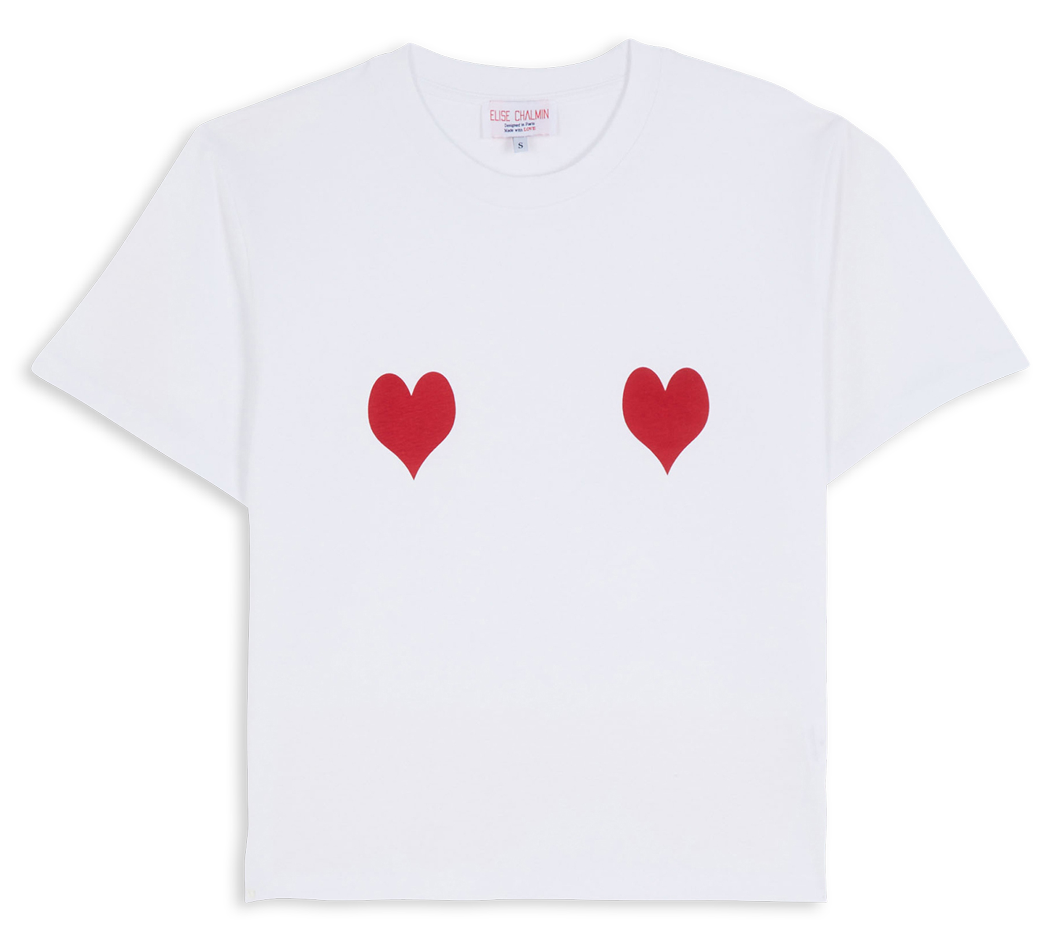 Printed straight cotton t-shirt ELISE CHALMIN White