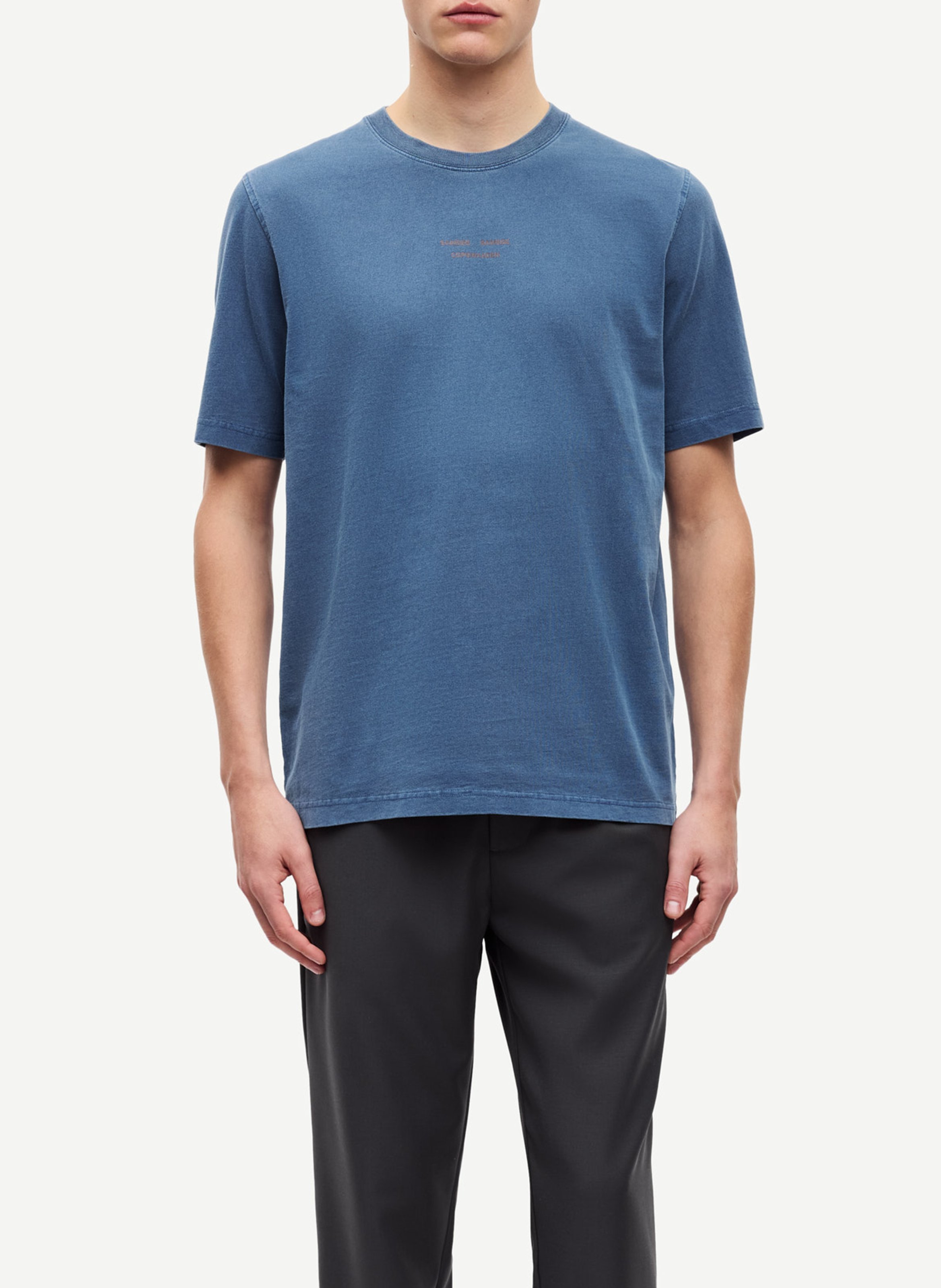 Tee-shirt col rond en coton bio SAMSOE SAMSOE Bleu