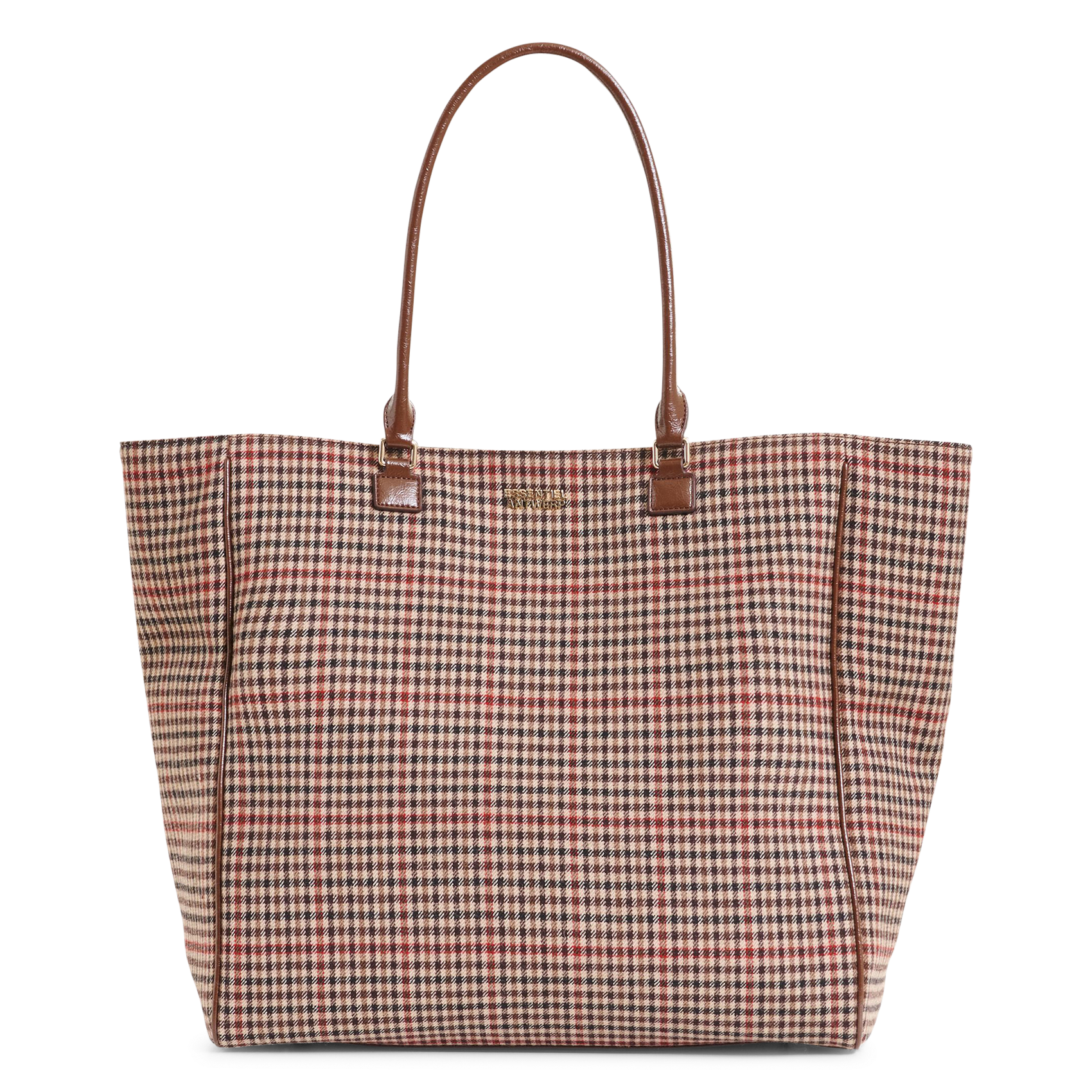 Cabas à carreauc ESSENTIEL ANTWERP Marron