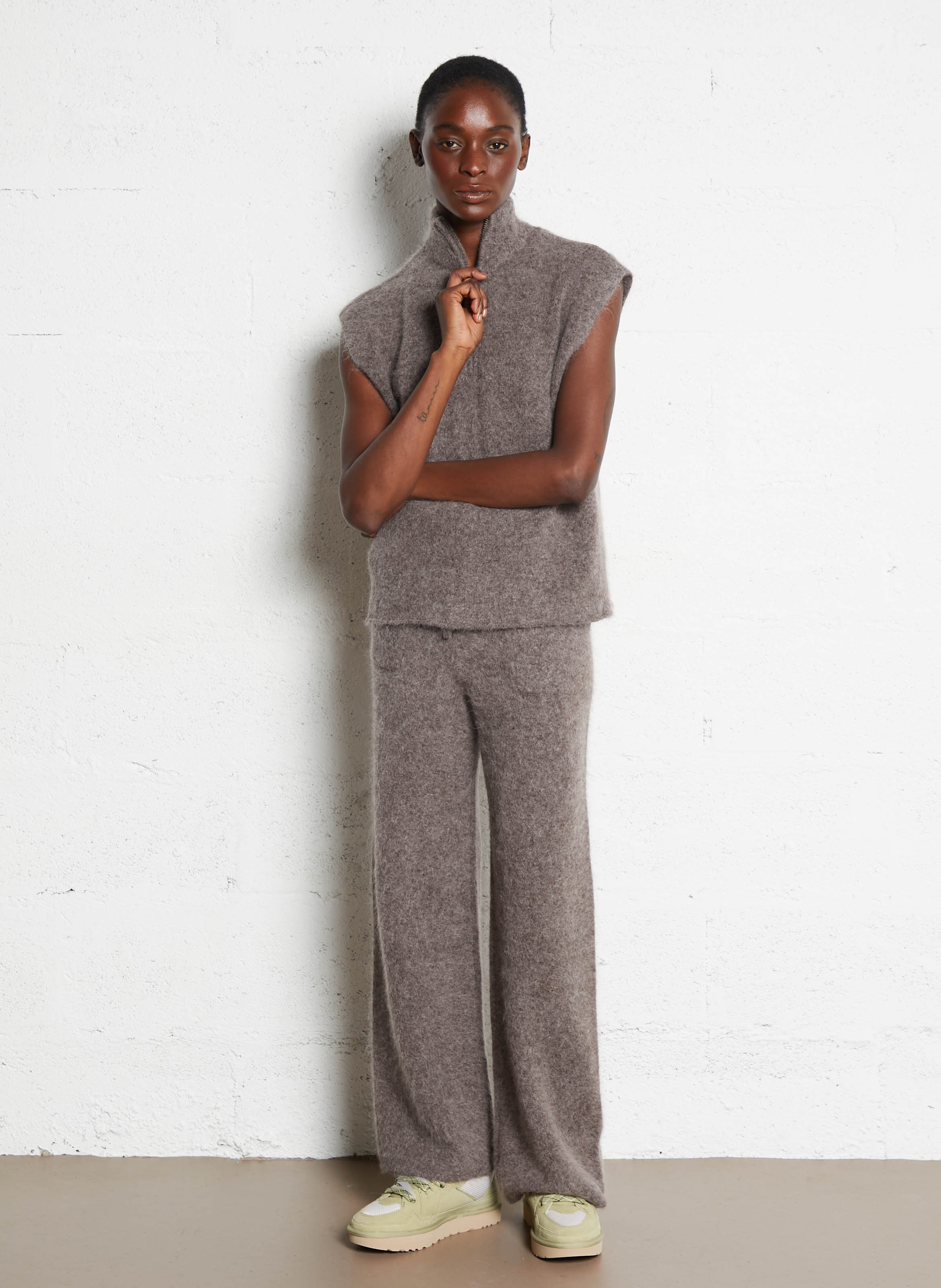 Baskets bassses compensées bi-matière UGG Marron