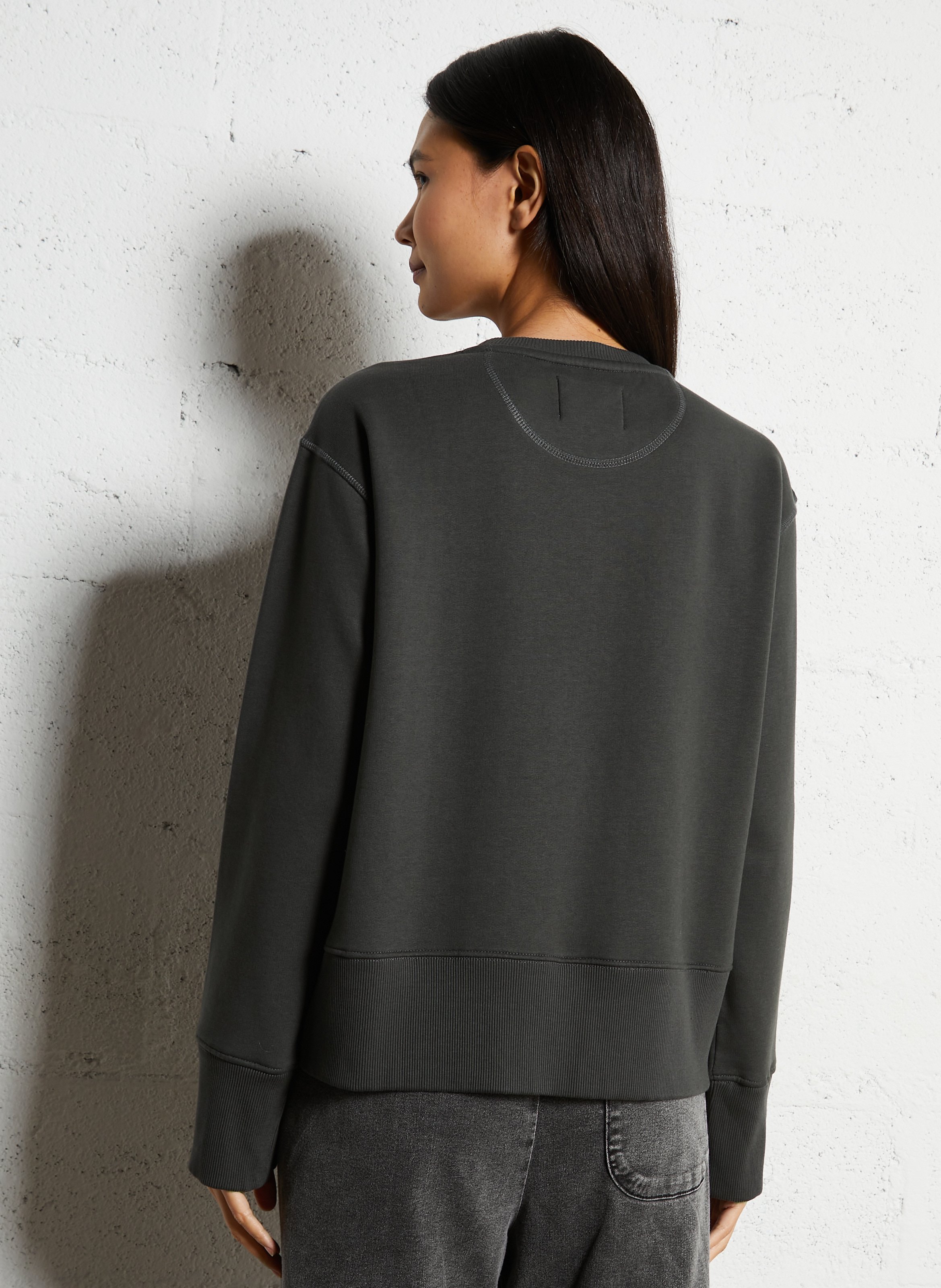 Sweater met ronde hals | biokatoenblend LEON & HARPER Grijs