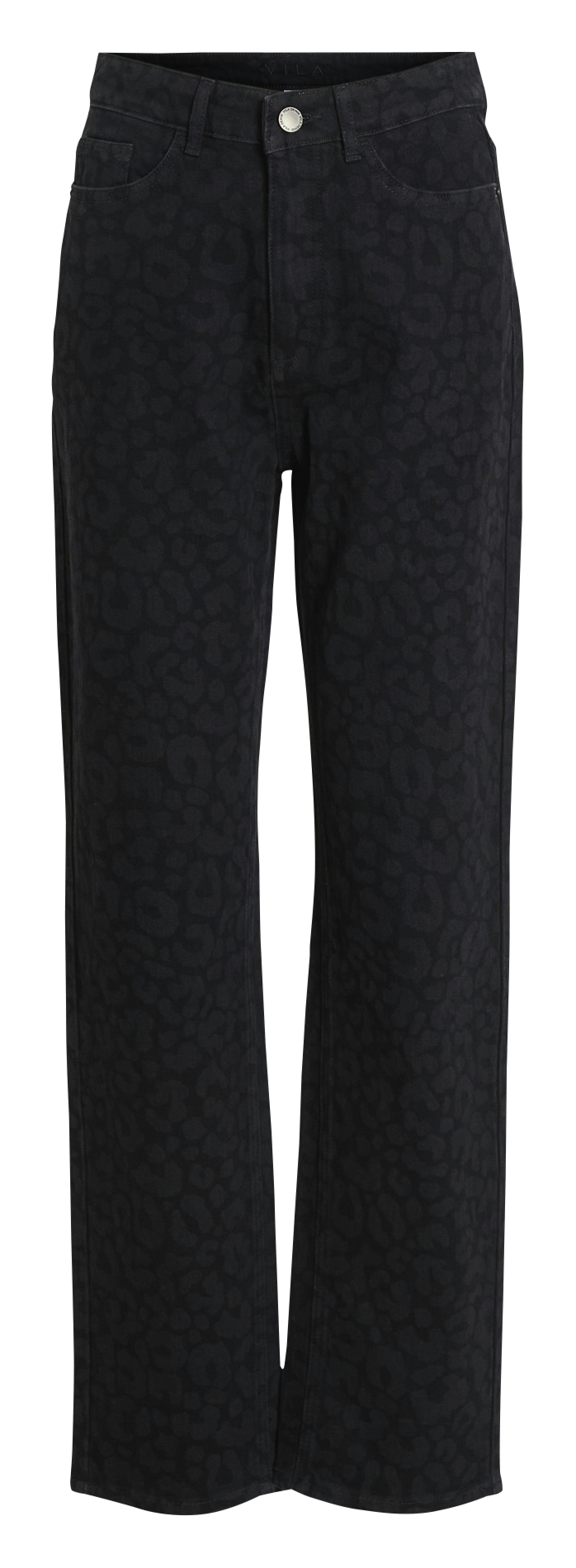 Jean droit en coton mélangé imprimé VILA Noir