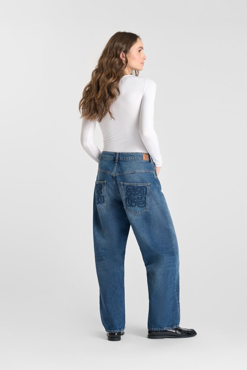 Loose jeans, wide leg, length 34 LE TEMPS DES CERISES Blue