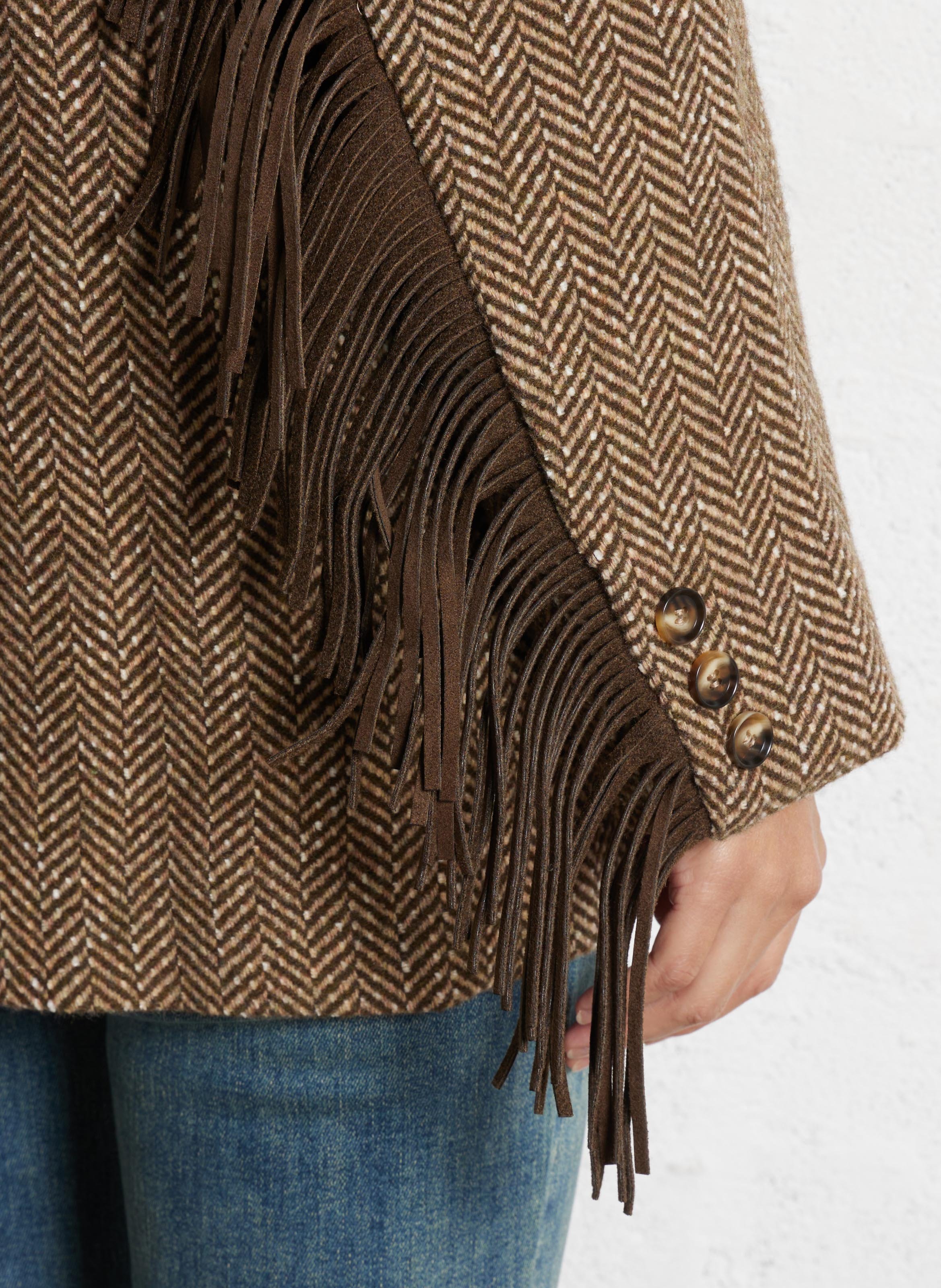 Veste tailleur droite à chevrons LA PETITE ETOILE Marron