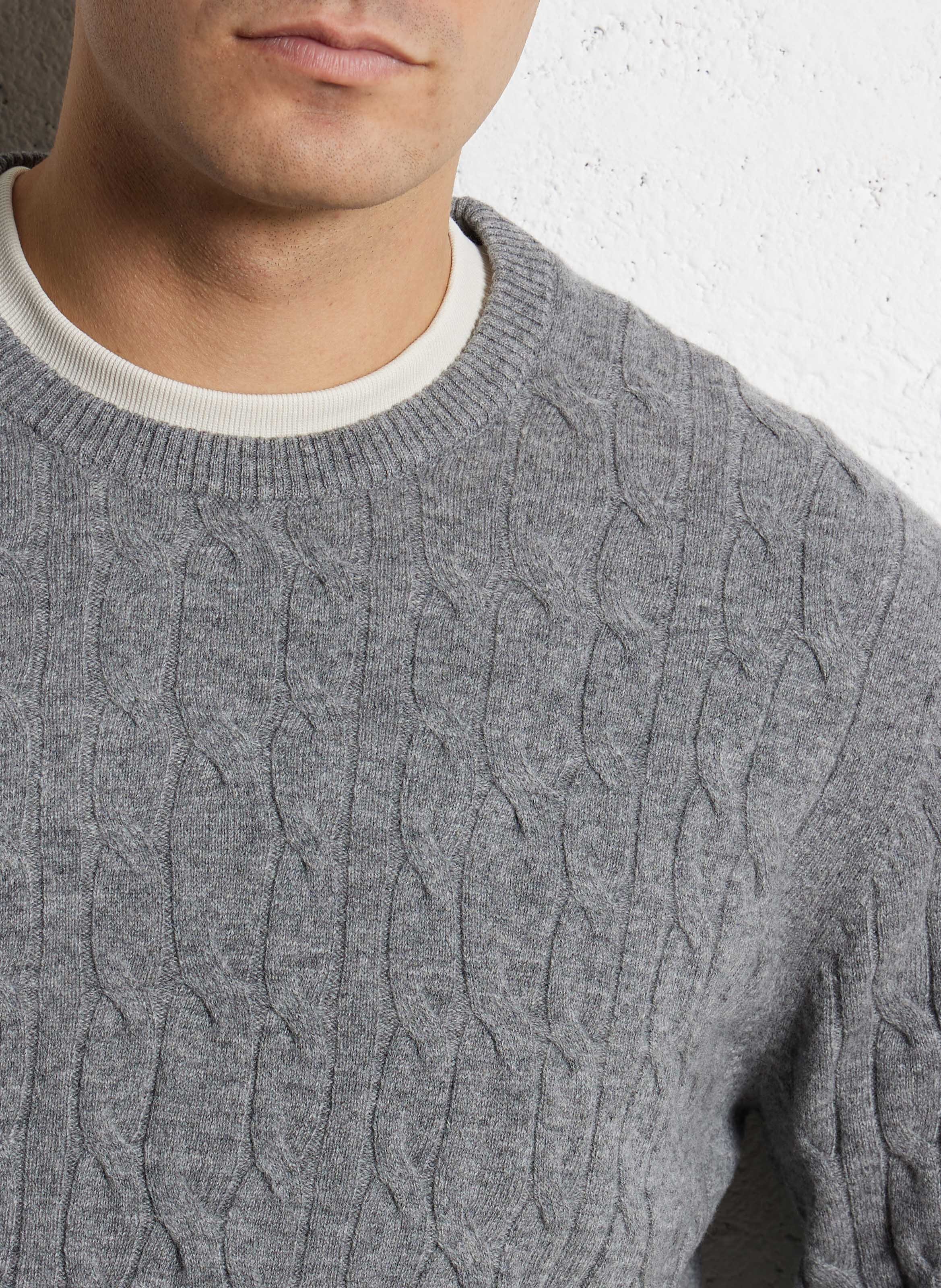 Cameron - Zopfstrickpullover  HACKETT Grau