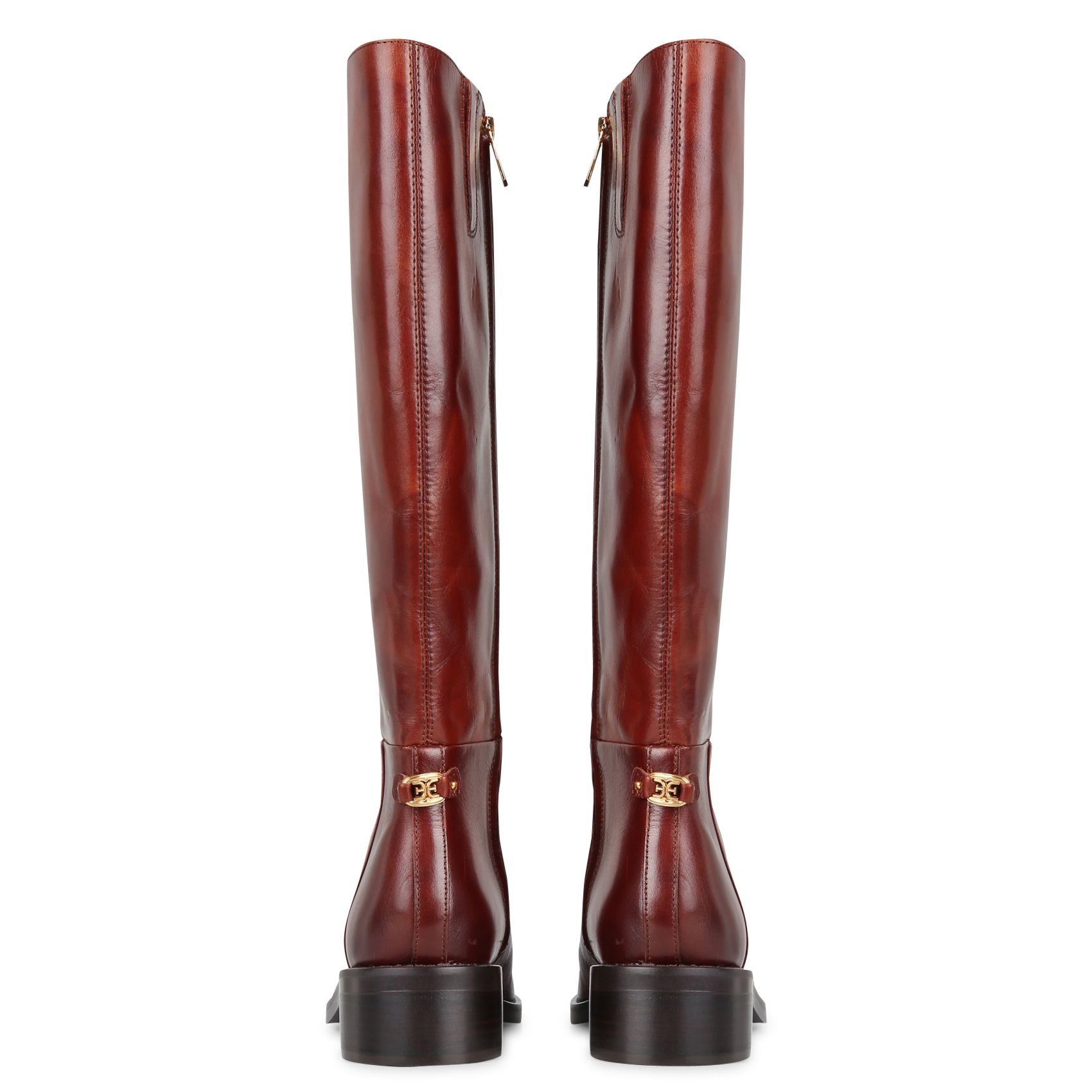 Hohe Lederstiefel mit Reißverschluss SAM EDELMAN Braun