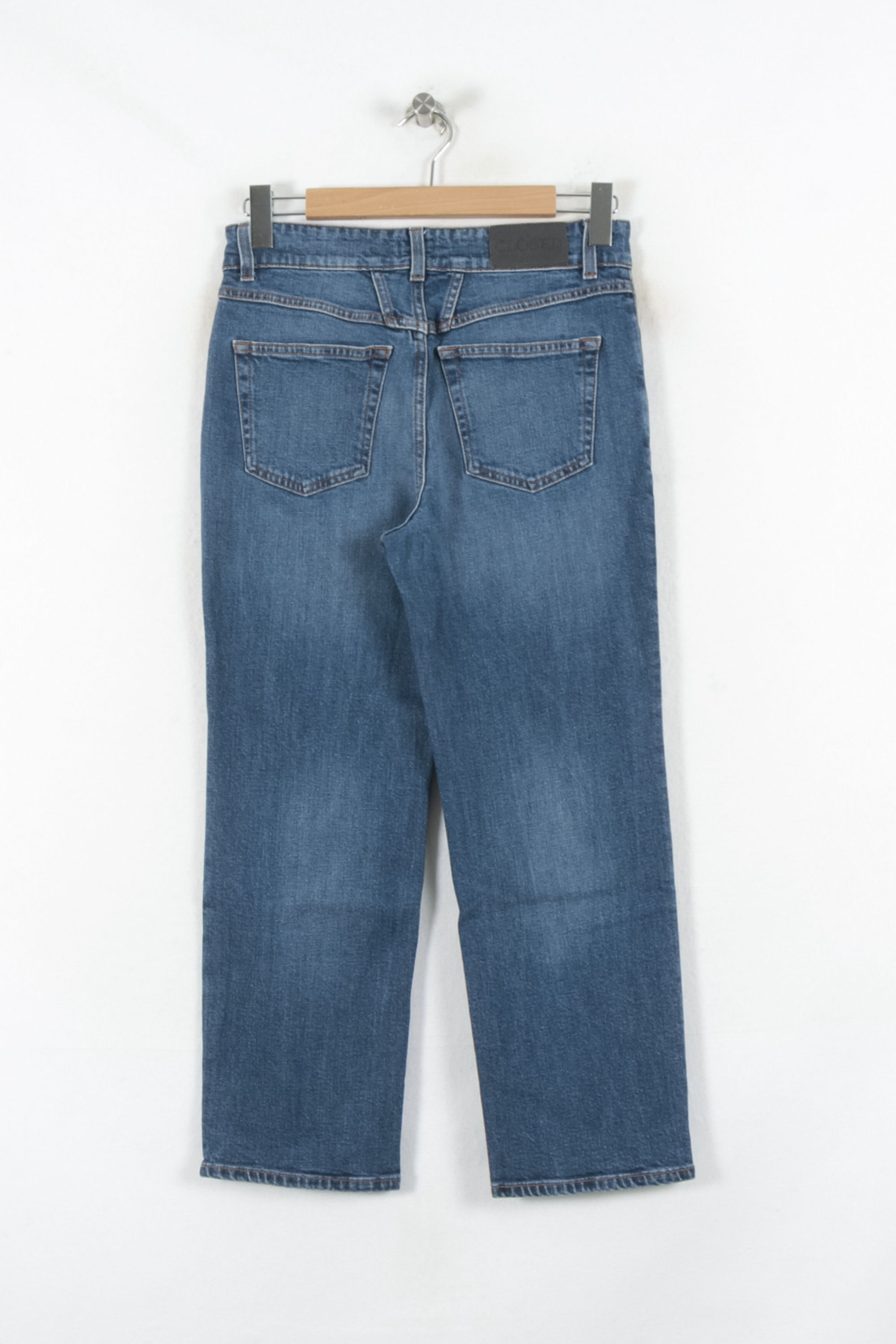 Cropped slim jeans with studs CLOSED - Seconde Main Blue