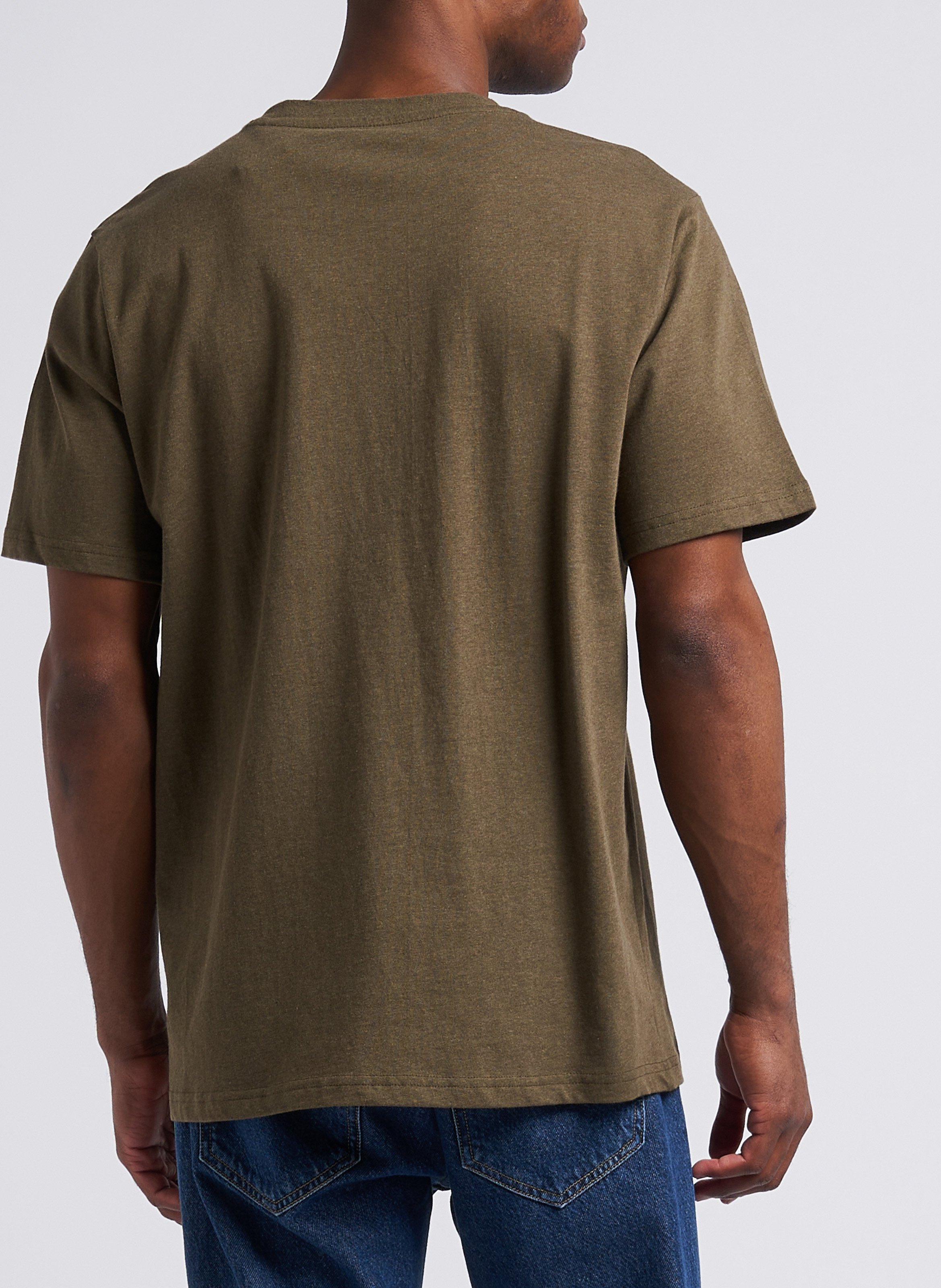 Regular-fit T-shirt van biokatoen met ronde hals KNOWLEDGE COTTON APPAREL Kaki