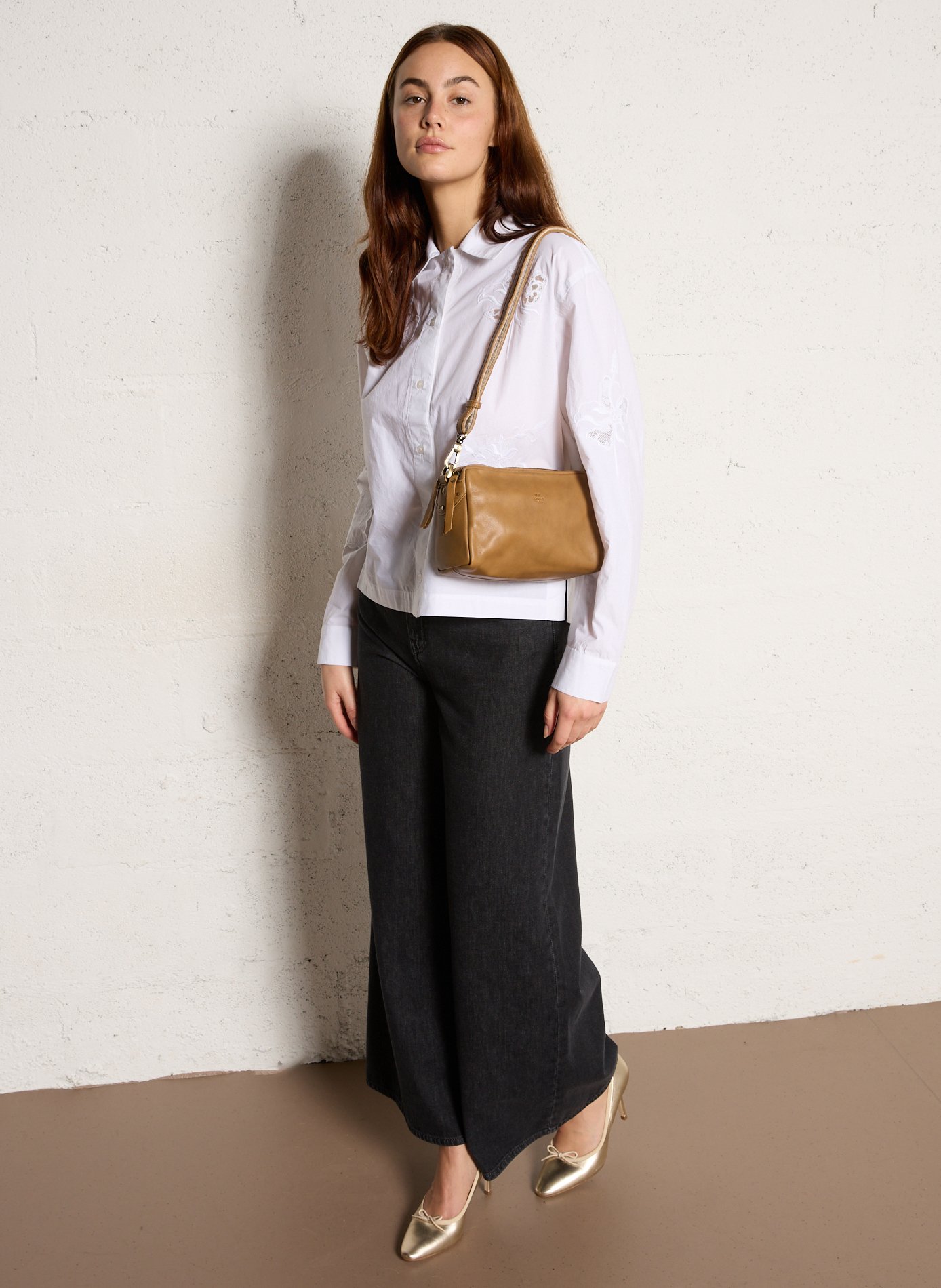 Dori leather shoulder bag MILA LOUISE Brown