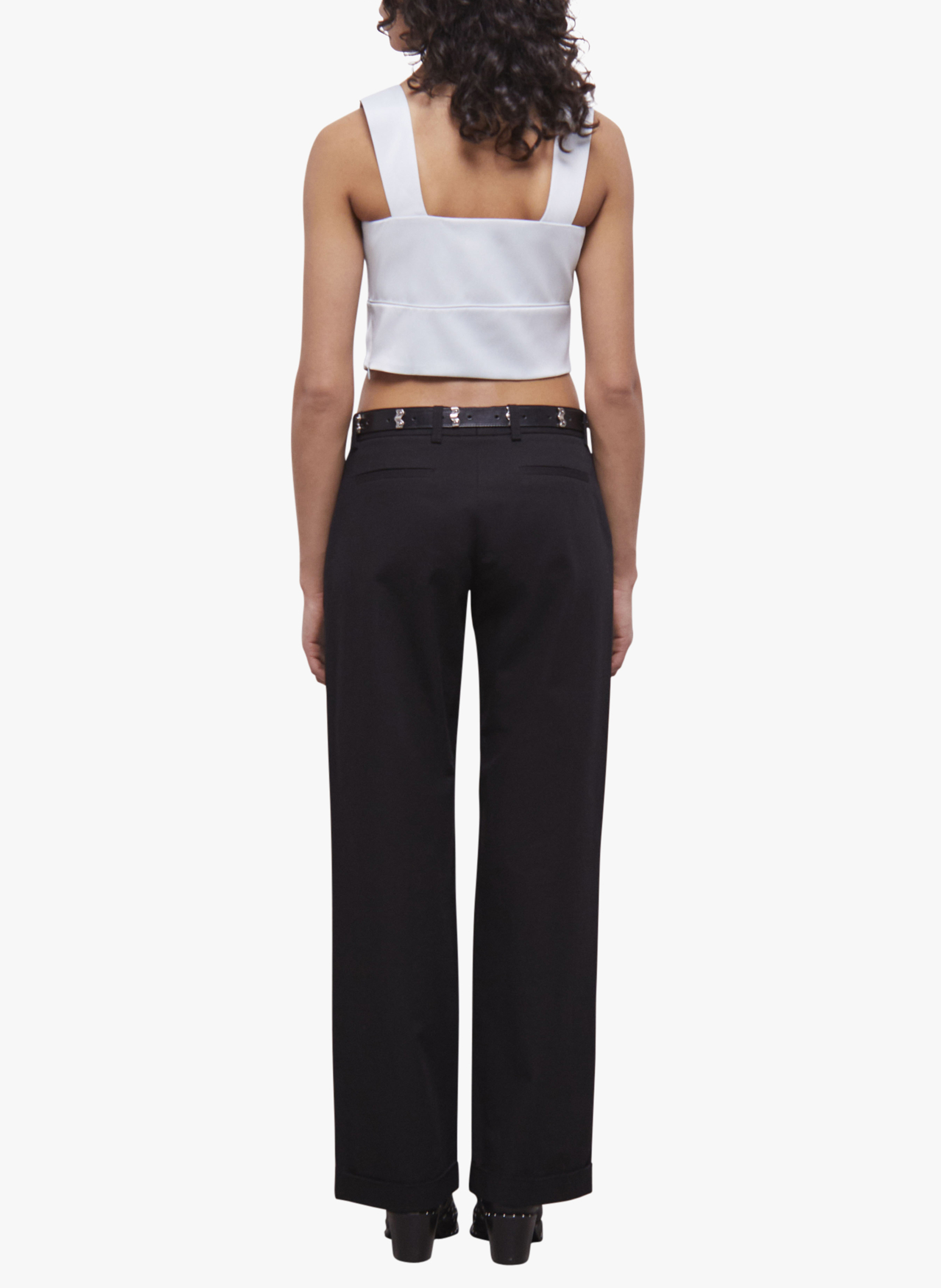 Square-neck cotton crop top THE KOOPLES Green