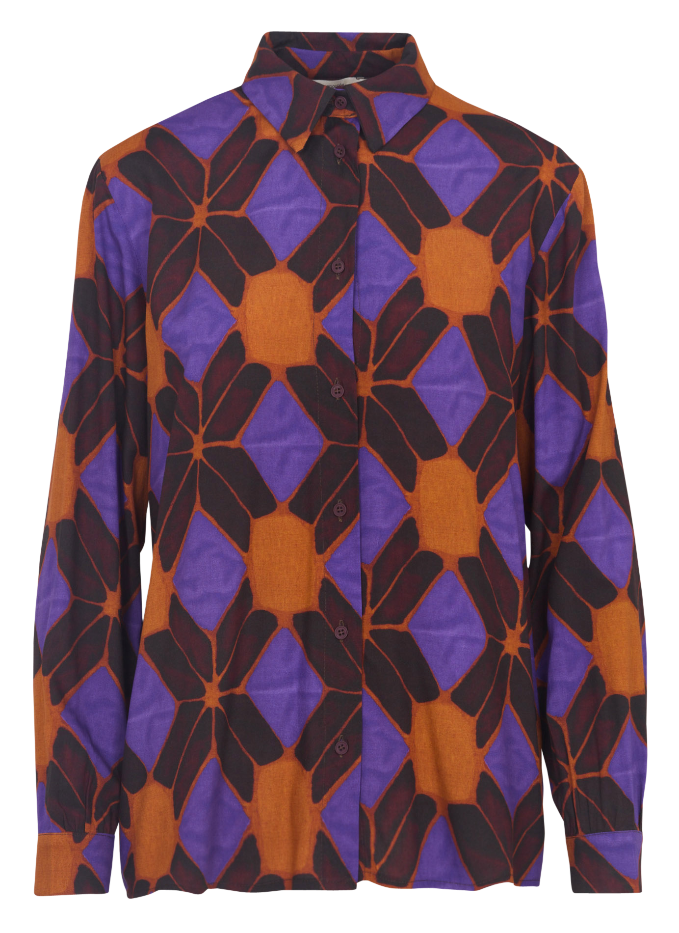 Oversize-Bluse mit klassischem Kragen und Print LA FEE MARABOUTEE Mehrfarbig