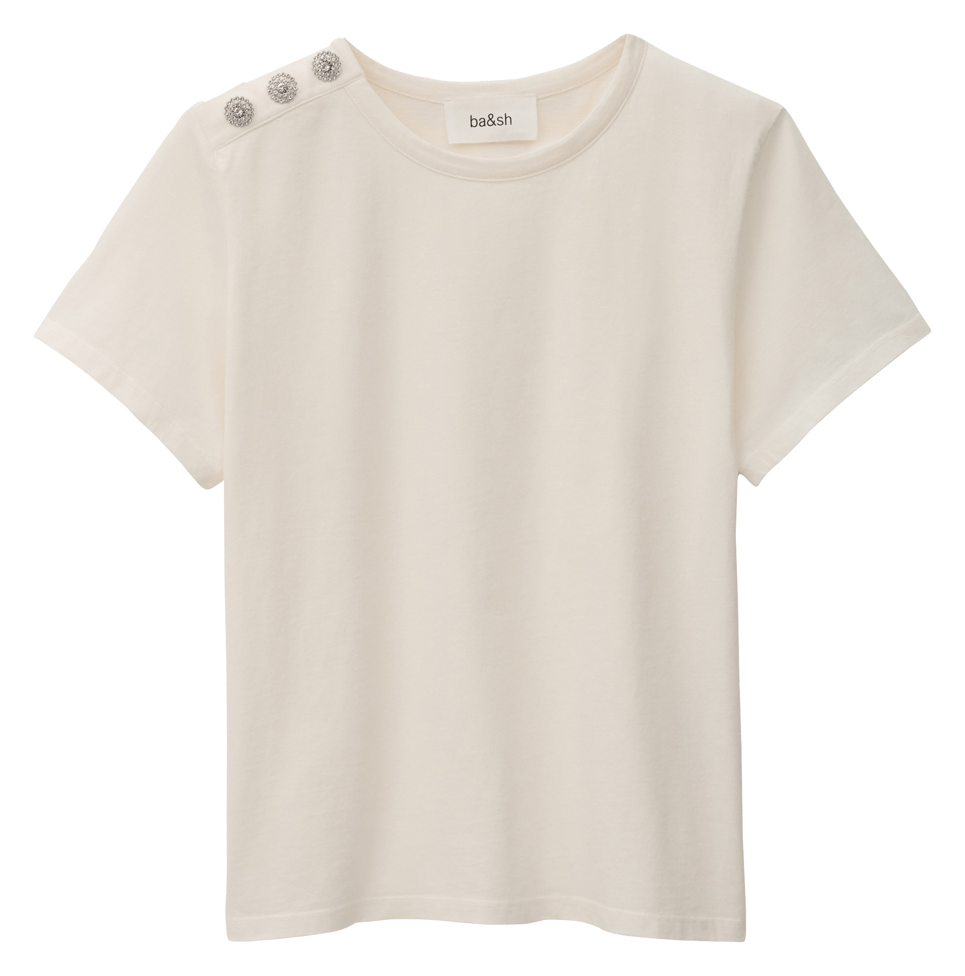 Tee-shirt col rond en coton BA&SH Beige